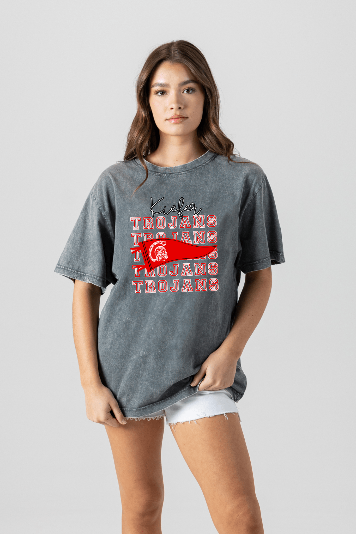 KIEFER TROJANS VINTAGE WASH BOYFRIEND TEE - The Club