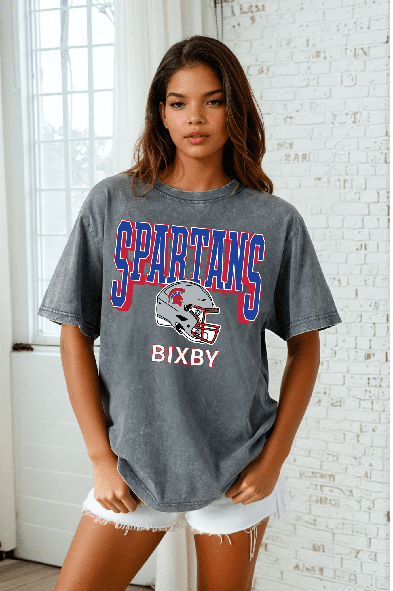 BIXBY SPARTANS VINTAGE WASH BOYFRIEND TEE - The Club