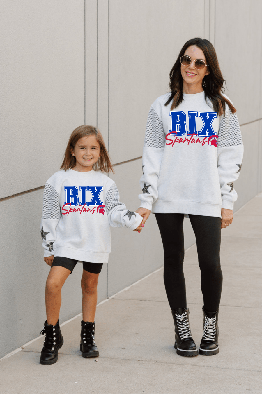 MATCH YOUR MINI - MESH INSERT STAR SWEATSHIRT FOR YOUTH - The Club