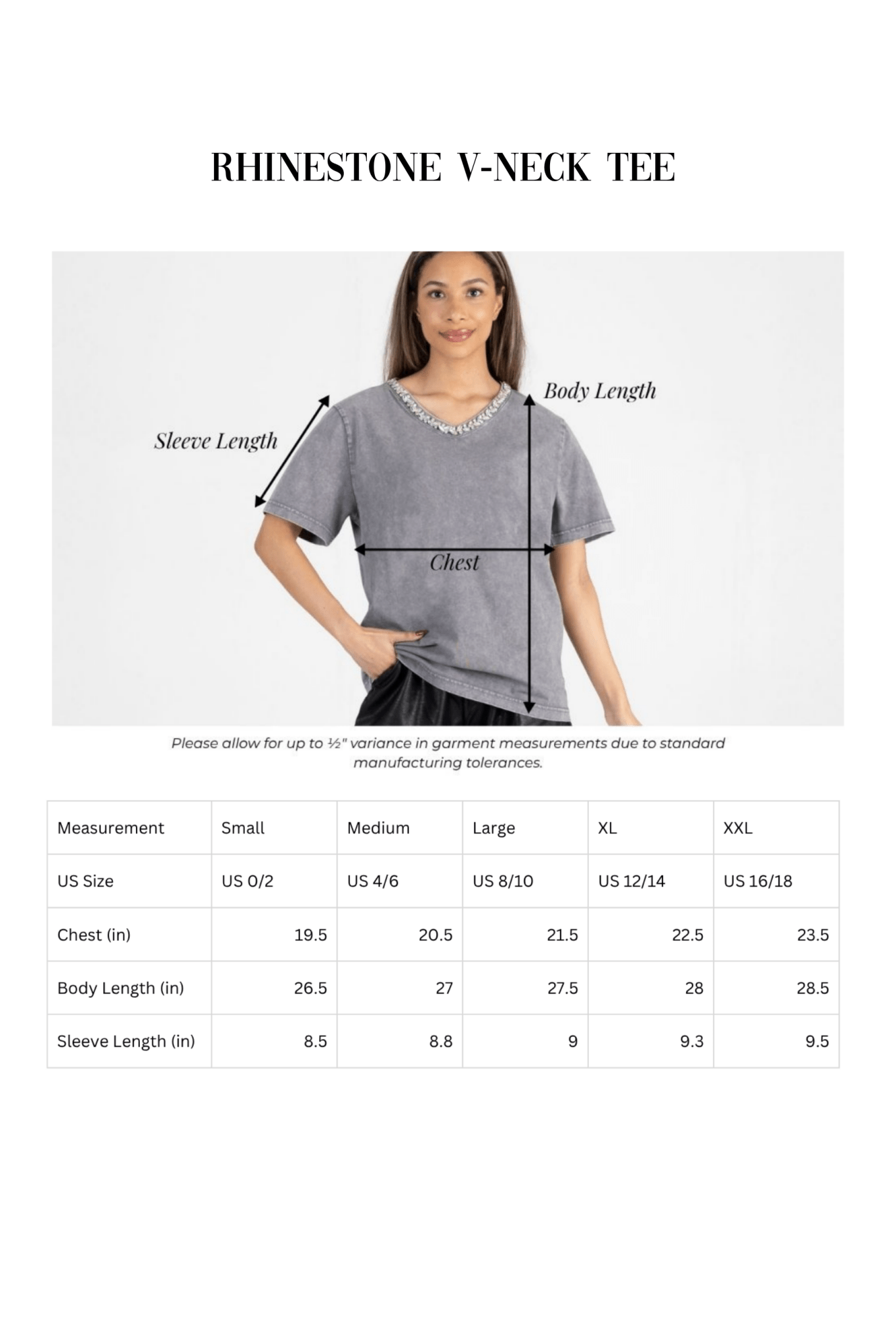 SALLISAW BLACK DIAMONDS RHINESTONE V - NECK TEE - The Club