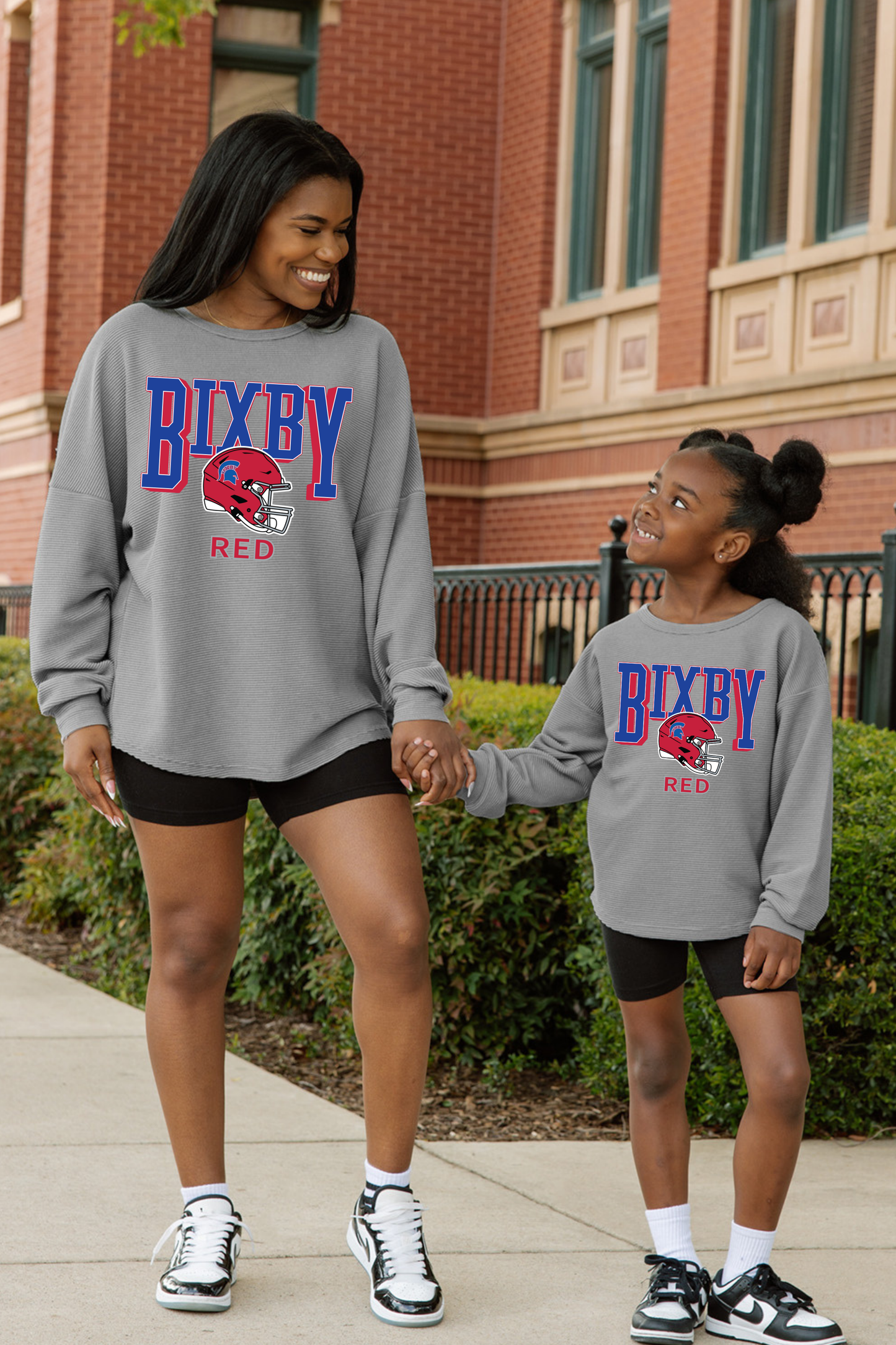 BIXBY RED FOOTBALL YOUTH WASHED CORDED PULLOVER