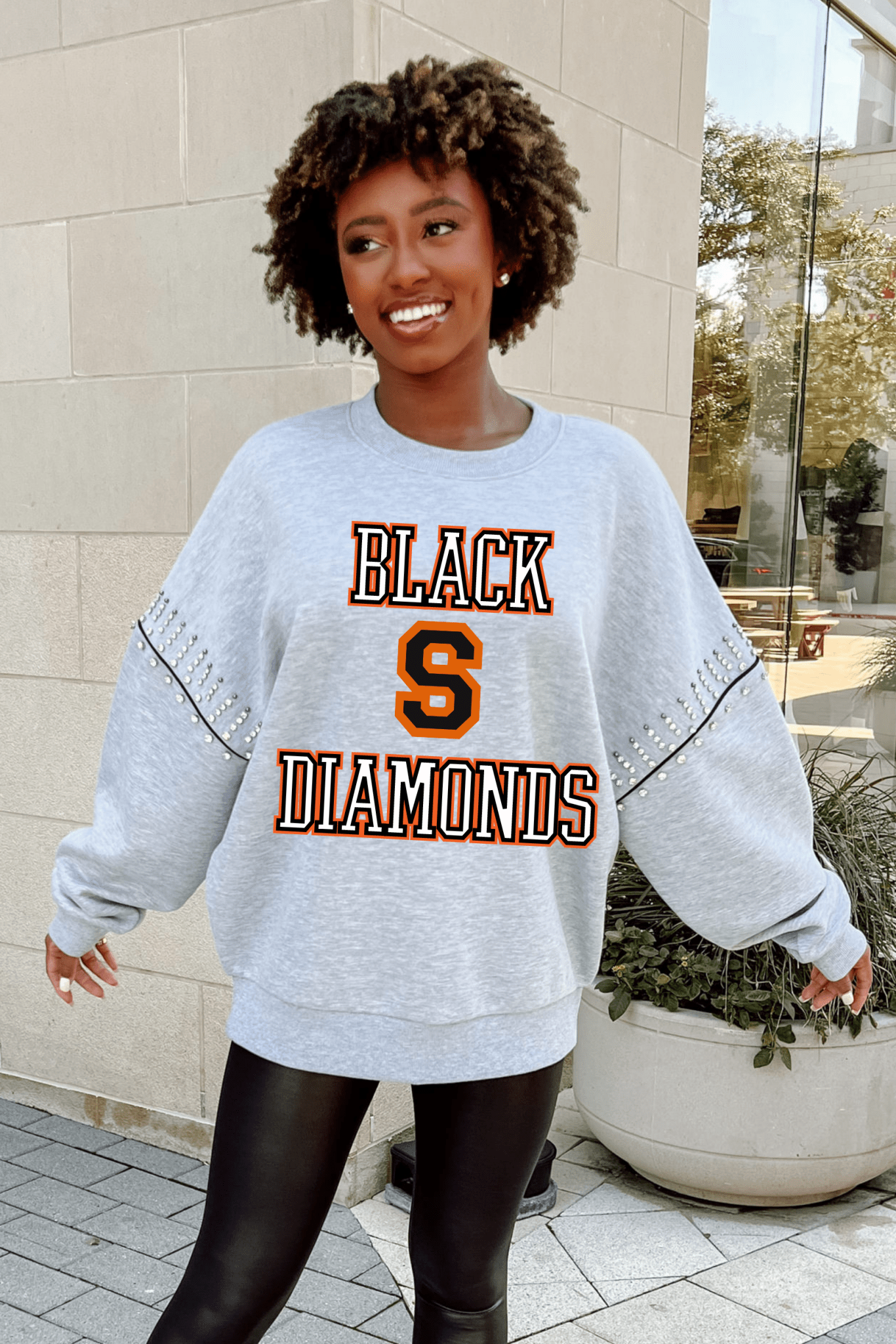 SALLISAW TRUE FLEECE PULLOVER WITH JEWEL SLEEVE EMBELLISHMENTS - The Club