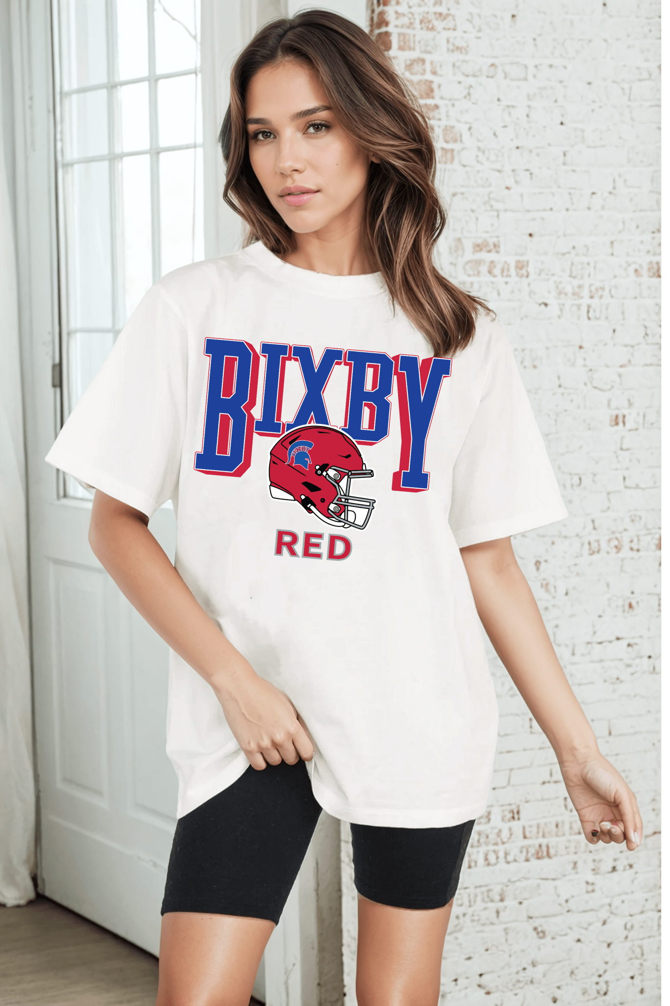 BIXBY RED FOOTBALL VINTAGE WASH BOYFRIEND TEE - The Club