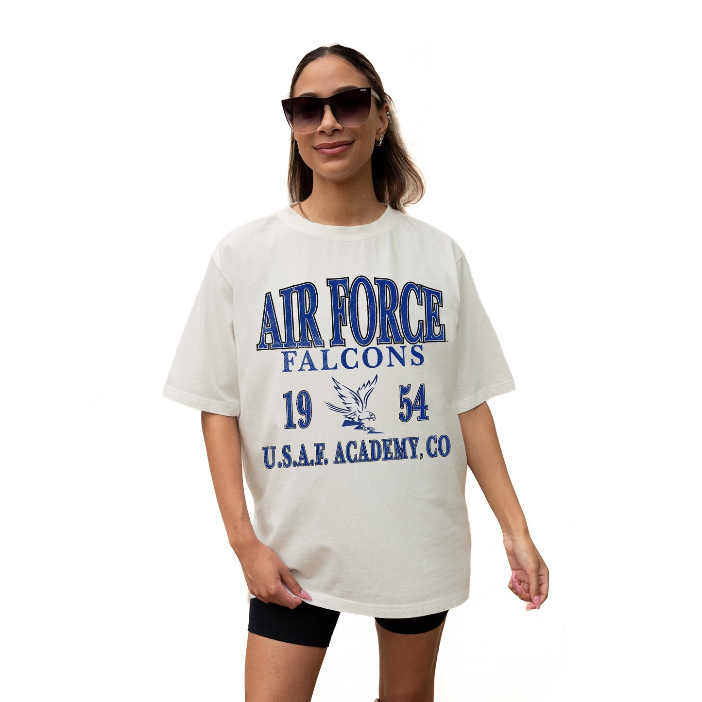 AIR FORCE FALCONS UNITY RELAXED FIT SHORT SLEEVE CLASSIC CREWNECK TEE WITH RIBBED NECKLINE