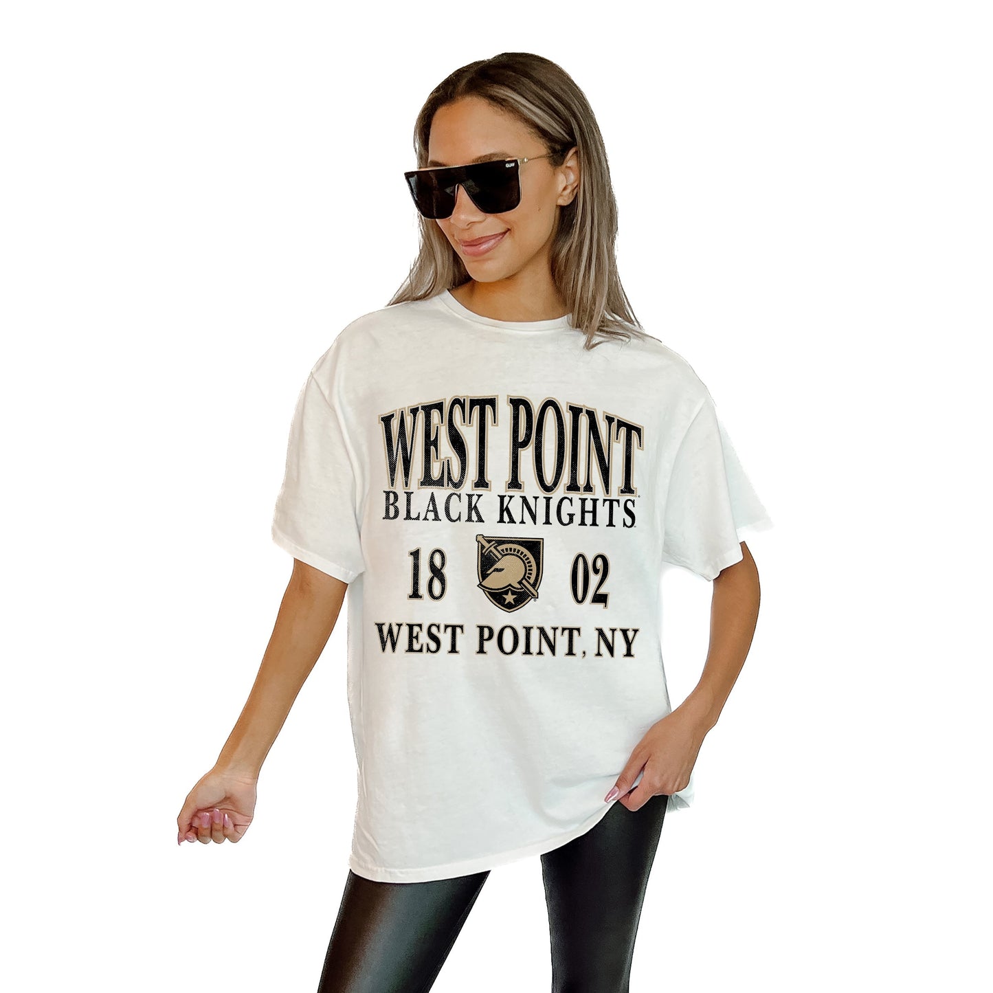 ARMY BLACK KNIGHTS UNITY RELAXED FIT SHORT SLEEVE CLASSIC CREWNECK TEE WITH RIBBED NECKLINE