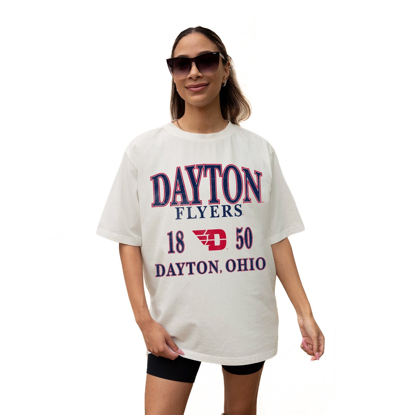 DAYTON FLYERS UNITY RELAXED FIT SHORT SLEEVE CLASSIC CREWNECK TEE WITH RIBBED NECKLINE