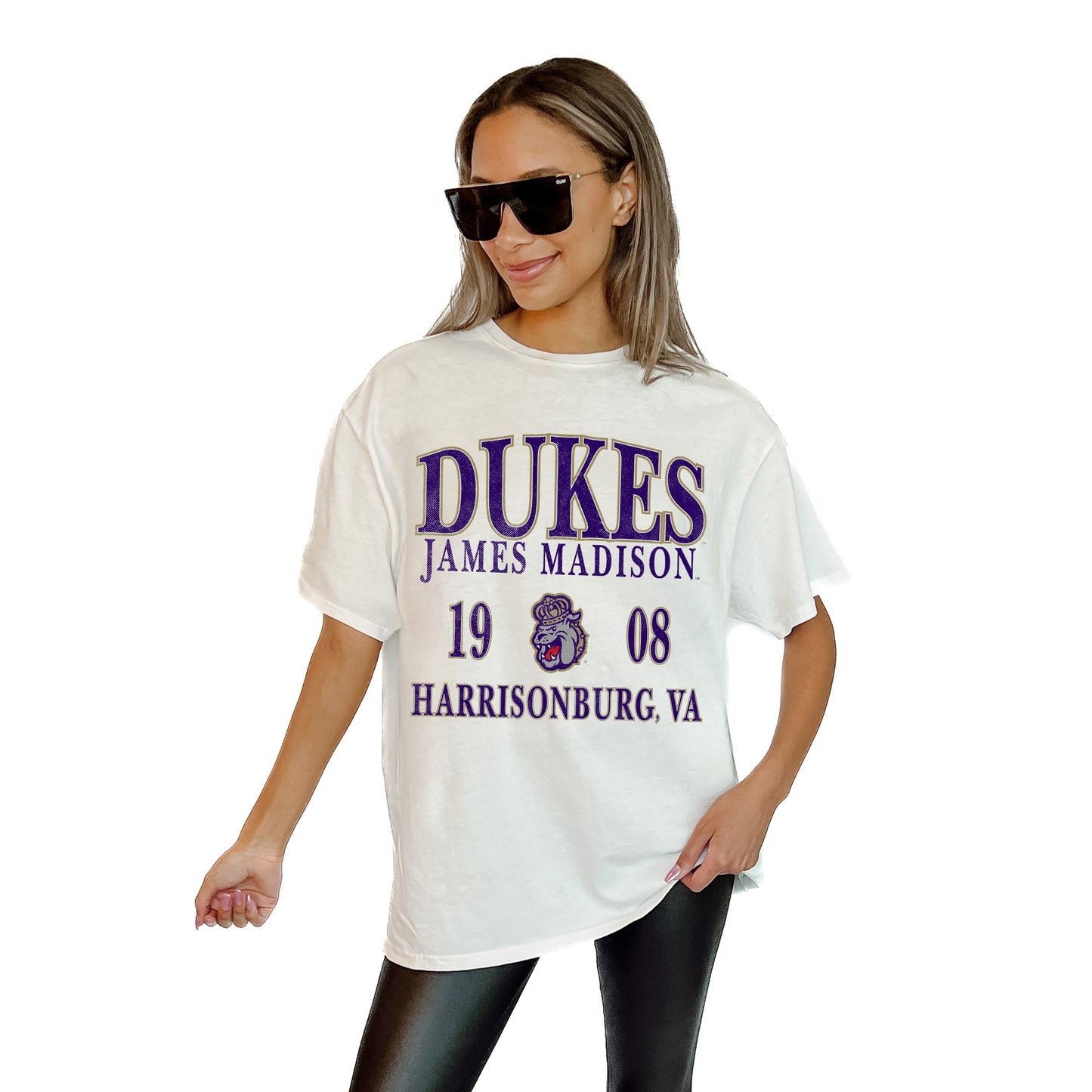 JAMES MADISON DUKES UNITY RELAXED FIT SHORT SLEEVE CLASSIC CREWNECK TEE WITH RIBBED NECKLINE