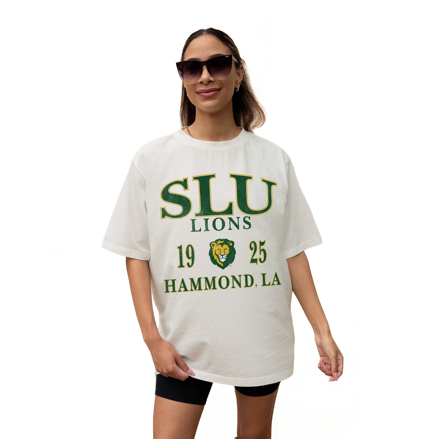 SOUTHEASTERN LOUISIANA LIONS UNITY RELAXED FIT SHORT SLEEVE CLASSIC CREWNECK TEE WITH RIBBED NECKLINE