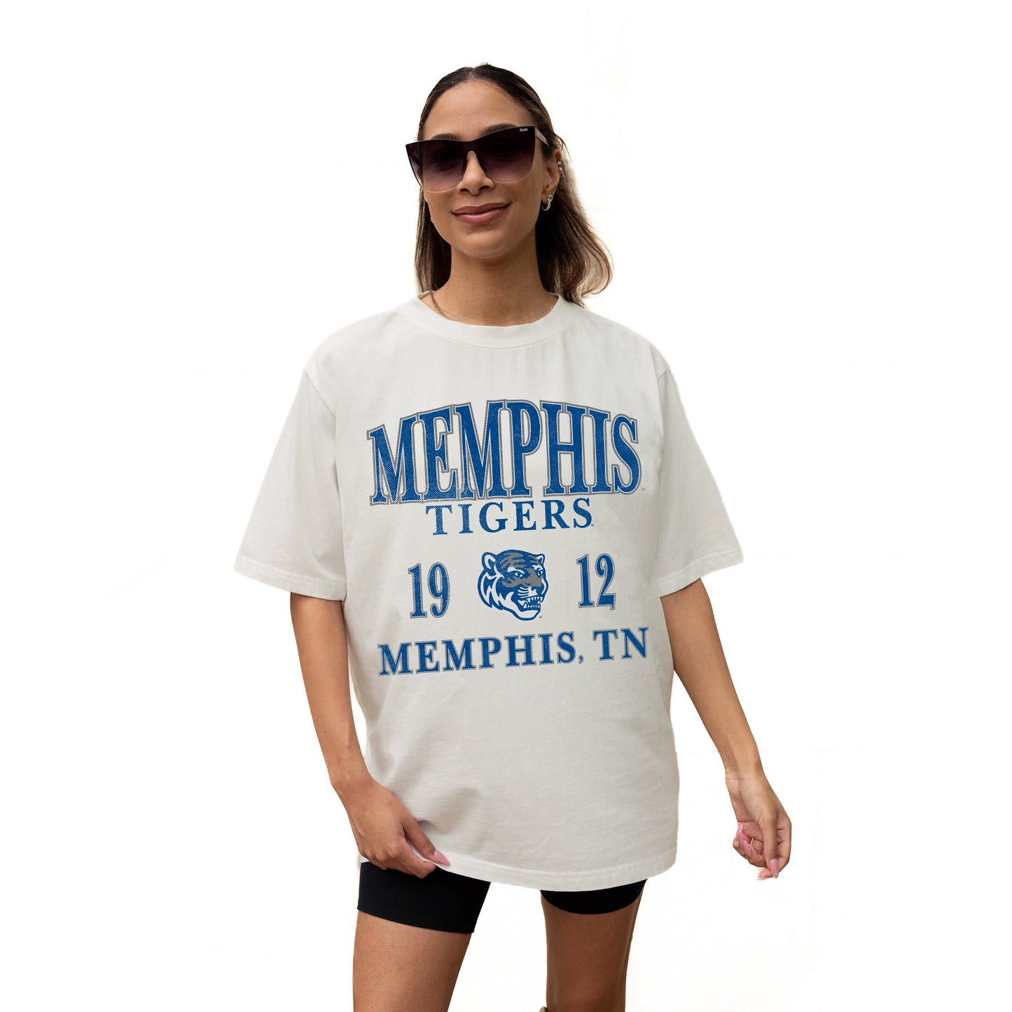 MEMPHIS TIGERS UNITY RELAXED FIT SHORT SLEEVE CLASSIC CREWNECK TEE WITH RIBBED NECKLINE