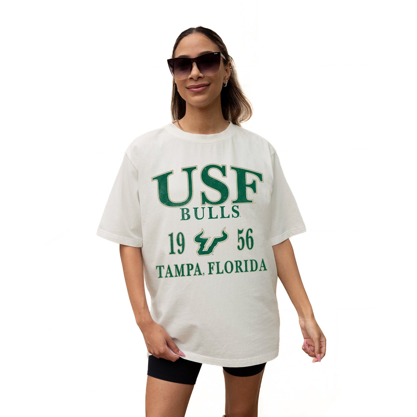 SOUTH FLORIDA BULLS UNITY RELAXED FIT SHORT SLEEVE CLASSIC CREWNECK TEE WITH RIBBED NECKLINE