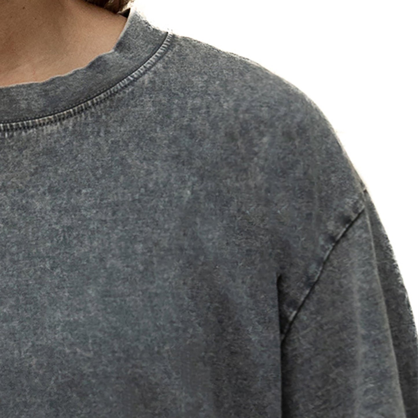 SMU MUSTANGS THROWBACK RELAXED FIT SNOW WASH SHORT SLEEVE CLASSIC CREWNECK TEE WITH RIBBED NECKLINE - The Club