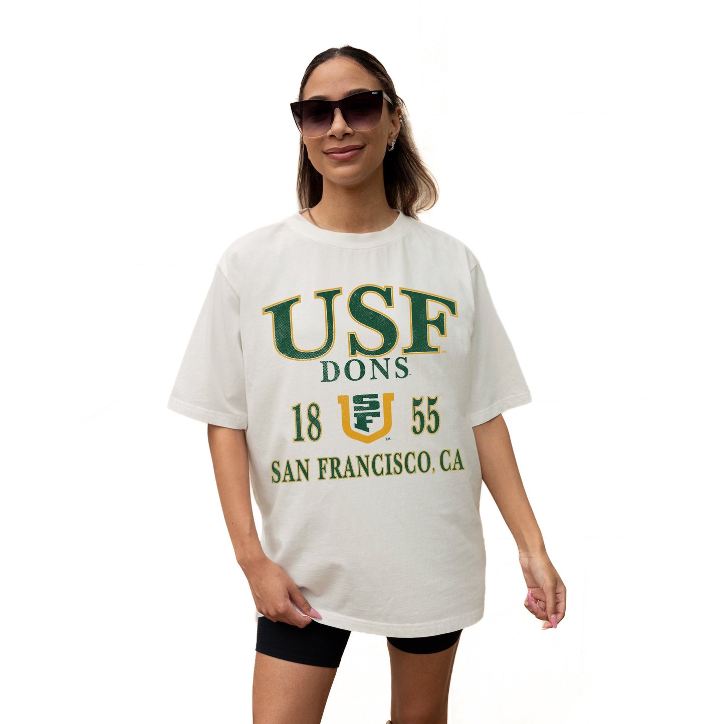 SAN FRANCISCO DONS UNITY RELAXED FIT SHORT SLEEVE CLASSIC CREWNECK TEE WITH RIBBED NECKLINE