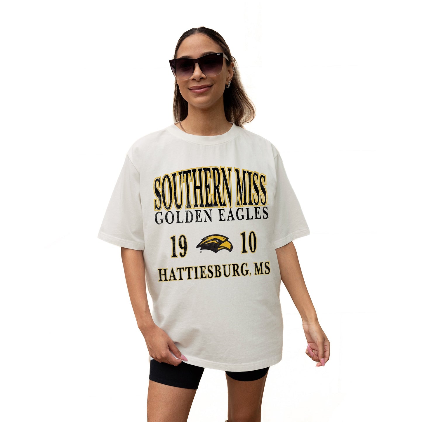 SOUTHERN MISS GOLDEN EAGLES UNITY RELAXED FIT SHORT SLEEVE CLASSIC CREWNECK TEE WITH RIBBED NECKLINE
