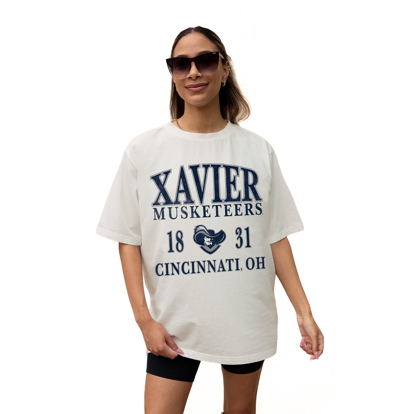 XAVIER MUSKETEERS UNITY RELAXED FIT SHORT SLEEVE CLASSIC CREWNECK TEE WITH RIBBED NECKLINE
