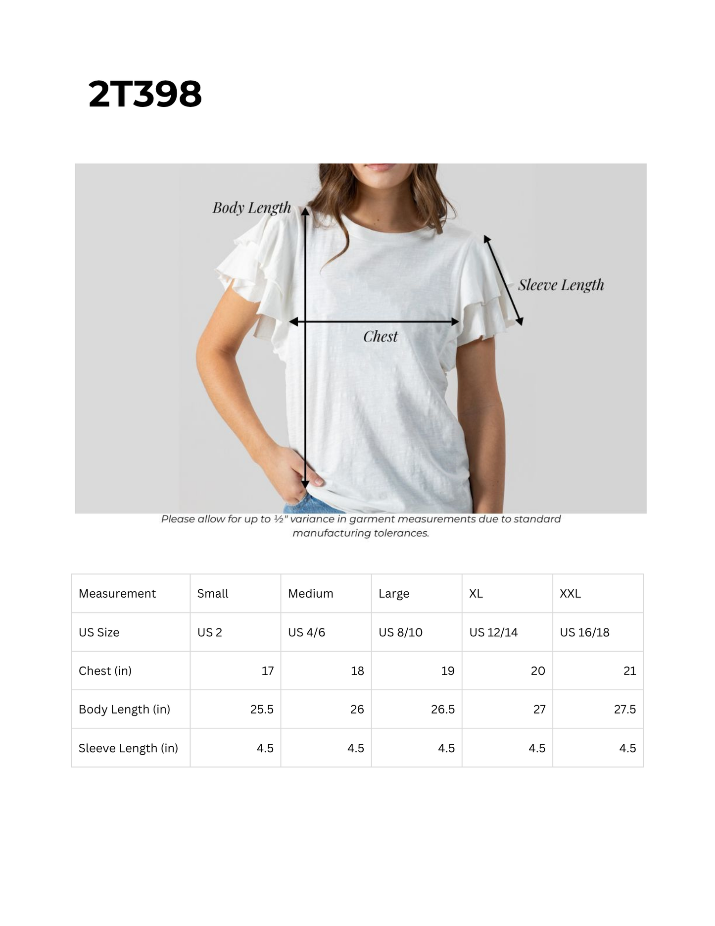 BIXBY SPARTANS RUFFLE SLEEVE TEE