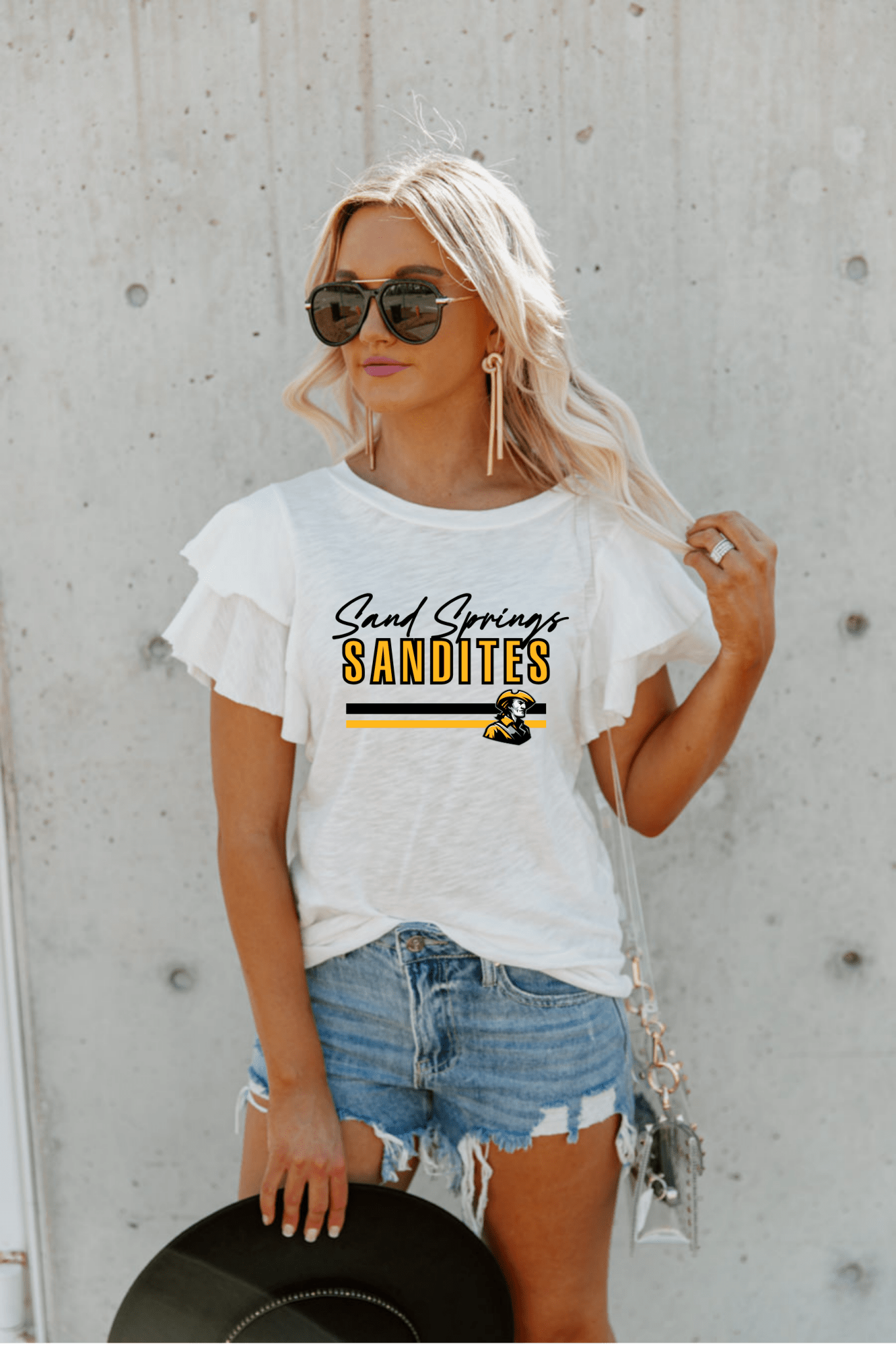 SAND SPRINGS SANDITES FLUTTER SLEEVE TEE - The Club