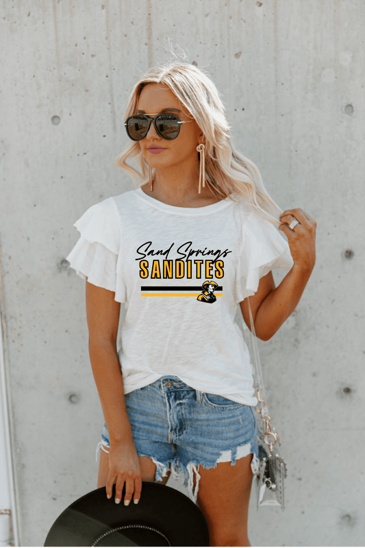 SAND SPRINGS SANDITES FLUTTER SLEEVE TEE - The Club