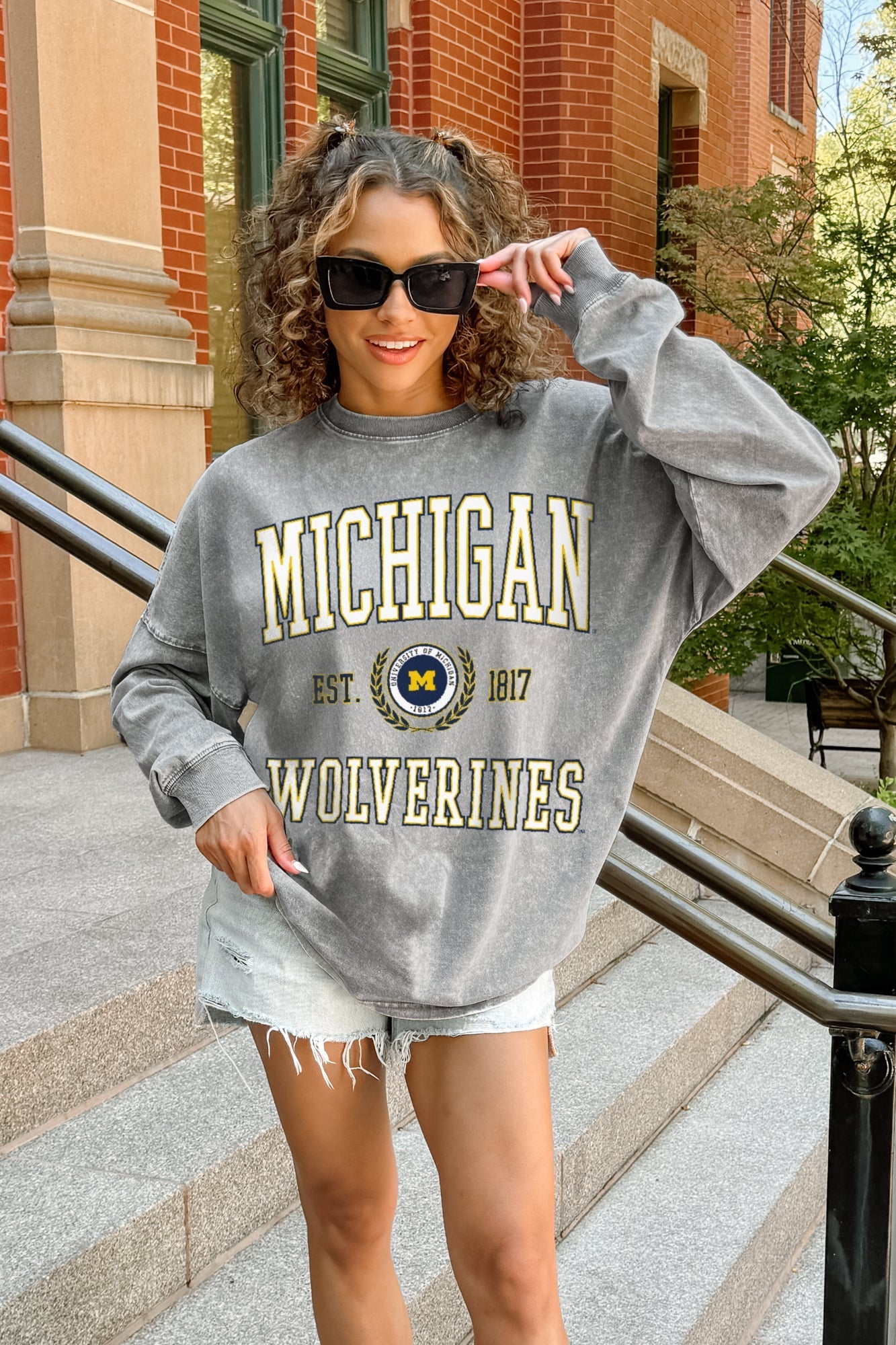 MICHIGAN WOLVERINES FINAL SCORE FADED WASH PULLOVER