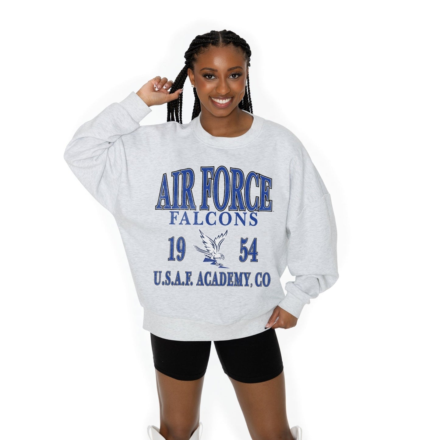 AIR FORCE FALCONS ALLEGIANCE LONG SLEEVE UNISEX FIT PREMIUM FLEECE CREWNECK SWEATSHIRT WITH RIBBED KNIT NECKLINE, WRIST, AND WAISTBAND - The Club