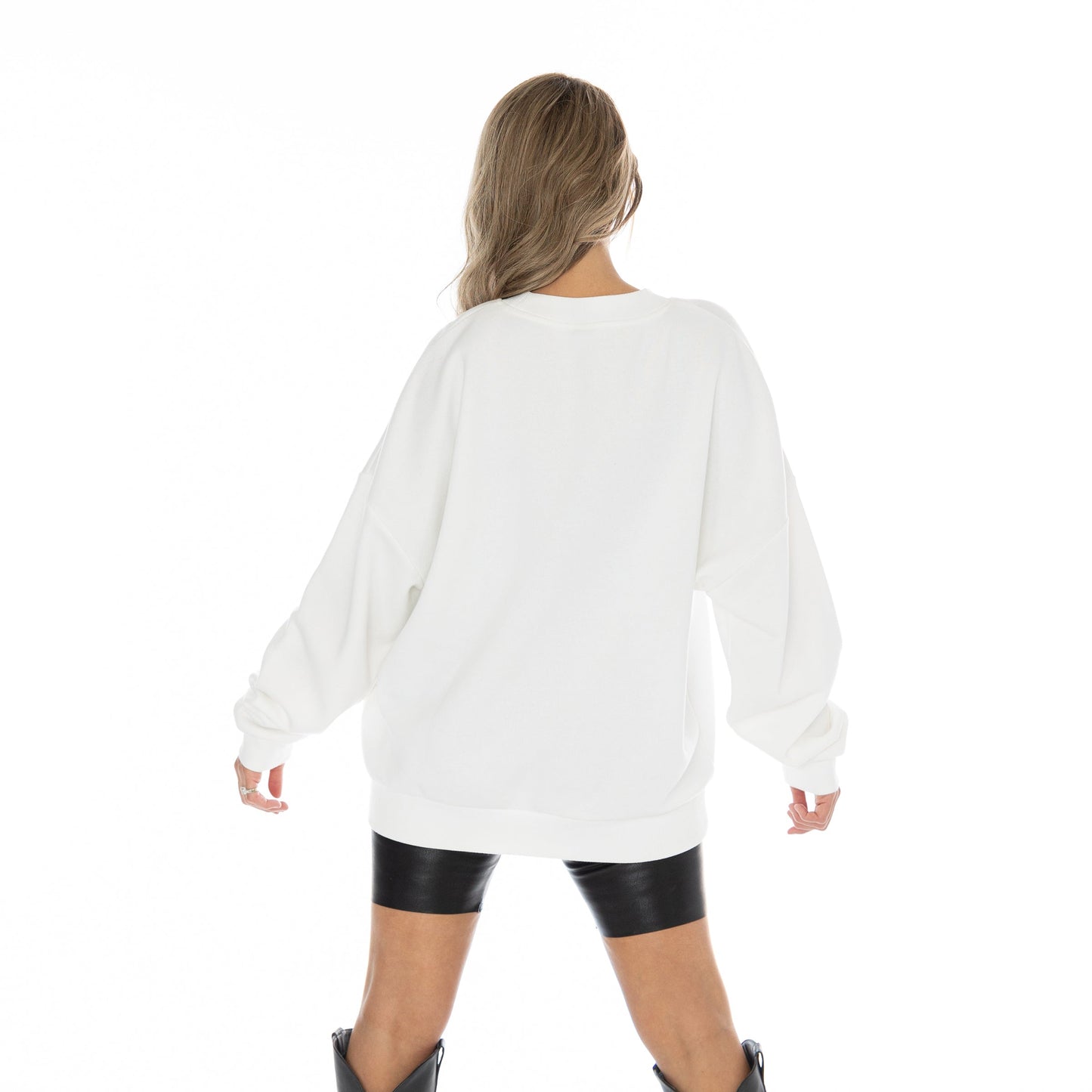 ALABAMA CRIMSON TIDE FAIR CATCH LONG SLEEVE UNISEX FIT PREMIUM FLEECE CREWNECK SWEATSHIRT WITH RIBBED KNIT NECKLINE, WRIST, AND WAISTBAND