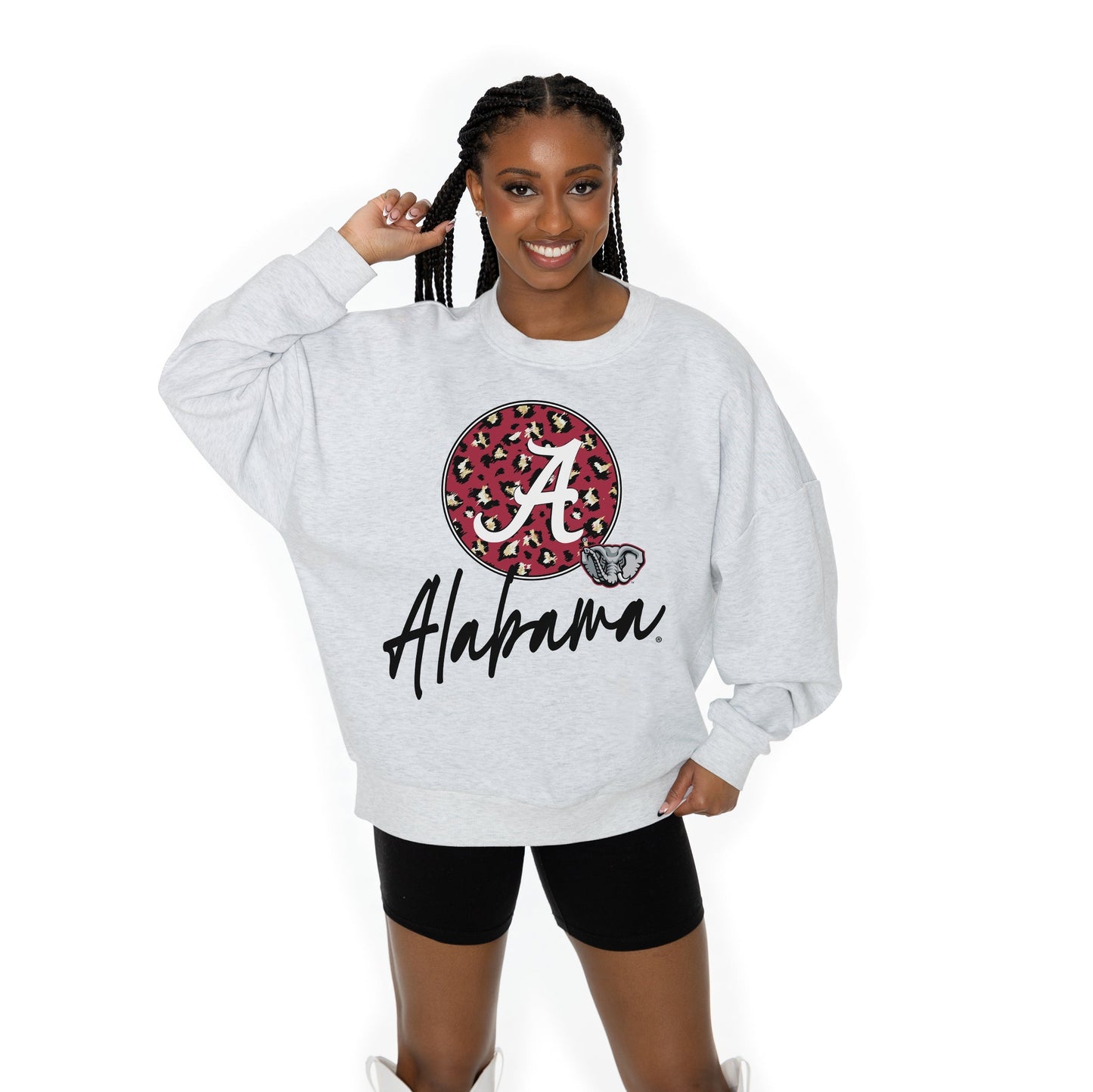 ALABAMA CRIMSON TIDE GOING WILD LONG SLEEVE UNISEX FIT PREMIUM FLEECE CREWNECK SWEATSHIRT WITH RIBBED KNIT NECKLINE, WRIST, AND WAISTBAND