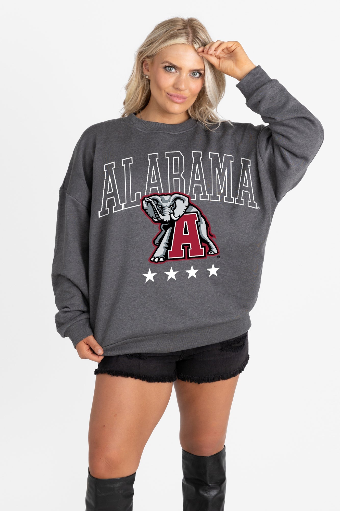 ALABAMA CRIMSON TIDE RISING STAR PREMIUM FLEECE CREWNECK PULLOVER