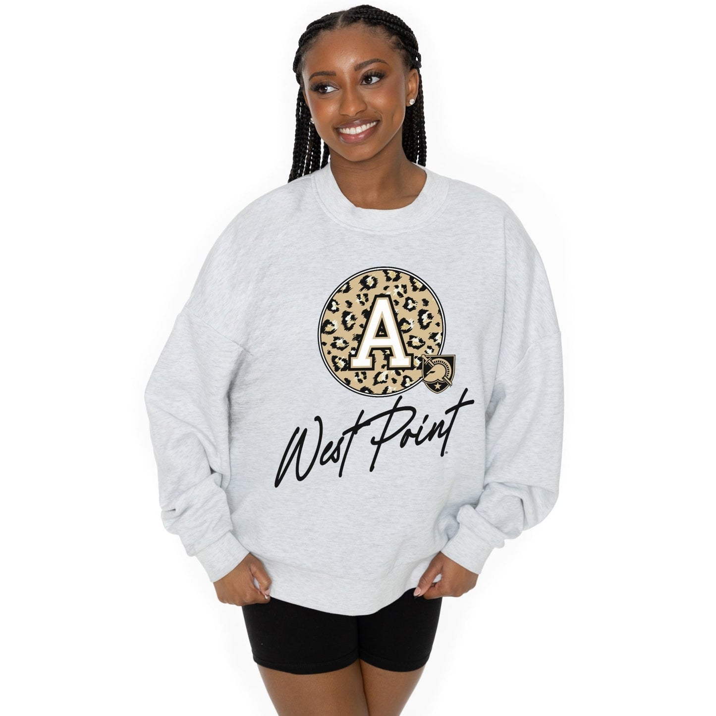 ARMY BLACK KNIGHTS GOING WILD LONG SLEEVE UNISEX FIT PREMIUM FLEECE CREWNECK SWEATSHIRT WITH RIBBED KNIT NECKLINE, WRIST, AND WAISTBAND - The Club