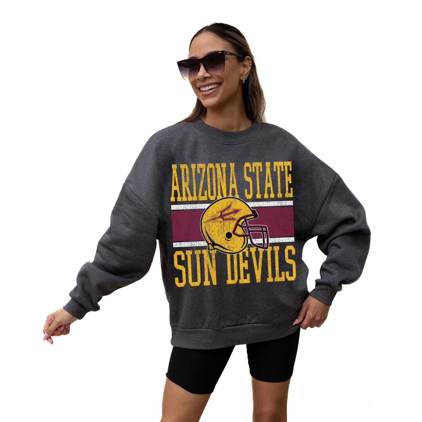 ARIZONA STATE SUN DEVILS WILD TAILGATE LONG SLEEVE UNISEX FIT PREMIUM FLEECE CREWNECK SWEATSHIRT WITH RIBBED KNIT NECKLINE, WRIST, AND WAISTBAND - The Club