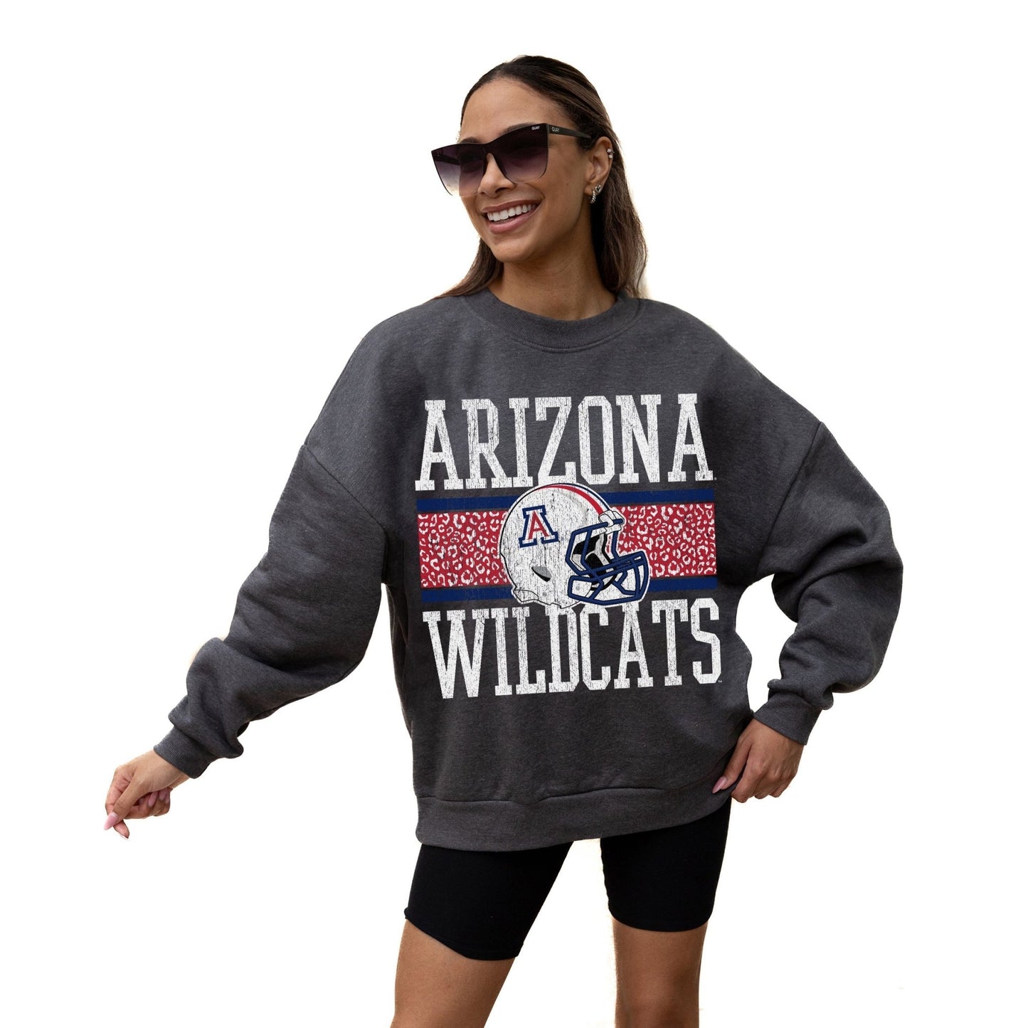 ARIZONA WILDCATS WILD TAILGATE LONG SLEEVE UNISEX FIT PREMIUM FLEECE CREWNECK SWEATSHIRT WITH RIBBED KNIT NECKLINE, WRIST, AND WAISTBAND - The Club