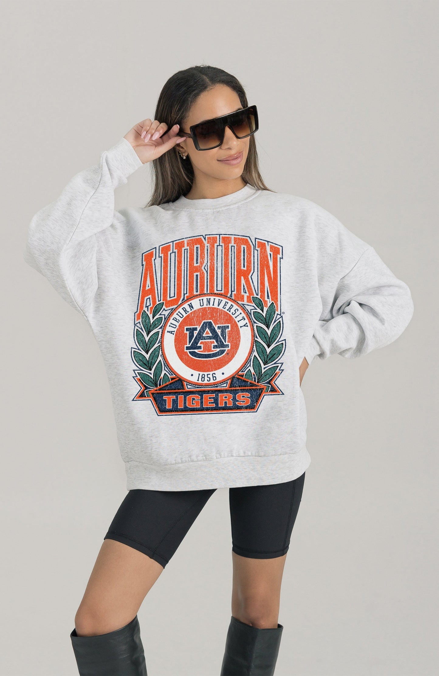 AUBURN TIGERS HERITAGE PREMIUM FLEECE DROP SHOULDER CREWNECK PULLOVER