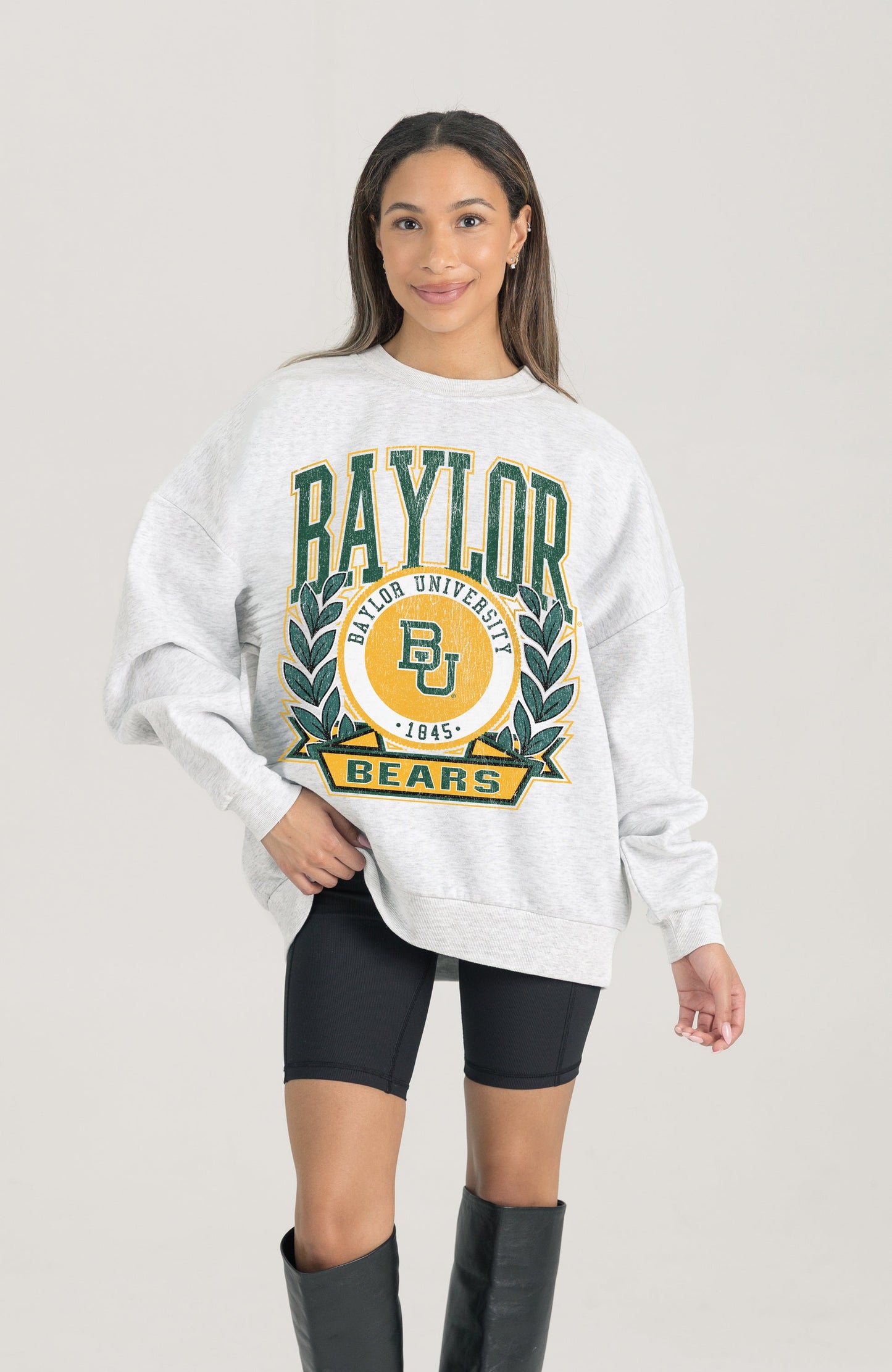 BAYLOR BEARS HERITAGE PREMIUM FLEECE DROP SHOULDER CREWNECK PULLOVER