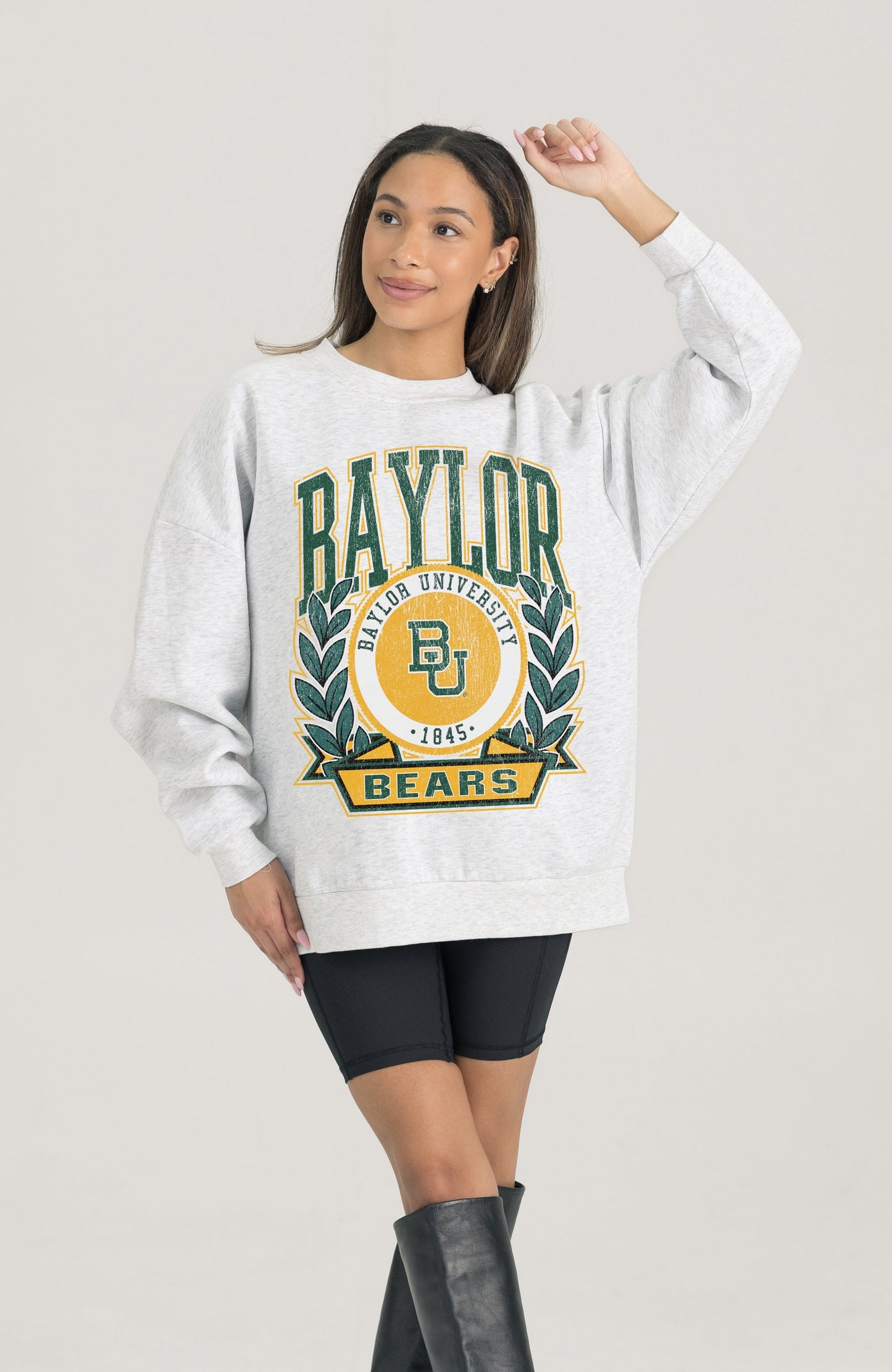 BAYLOR BEARS HERITAGE PREMIUM FLEECE DROP SHOULDER CREWNECK PULLOVER