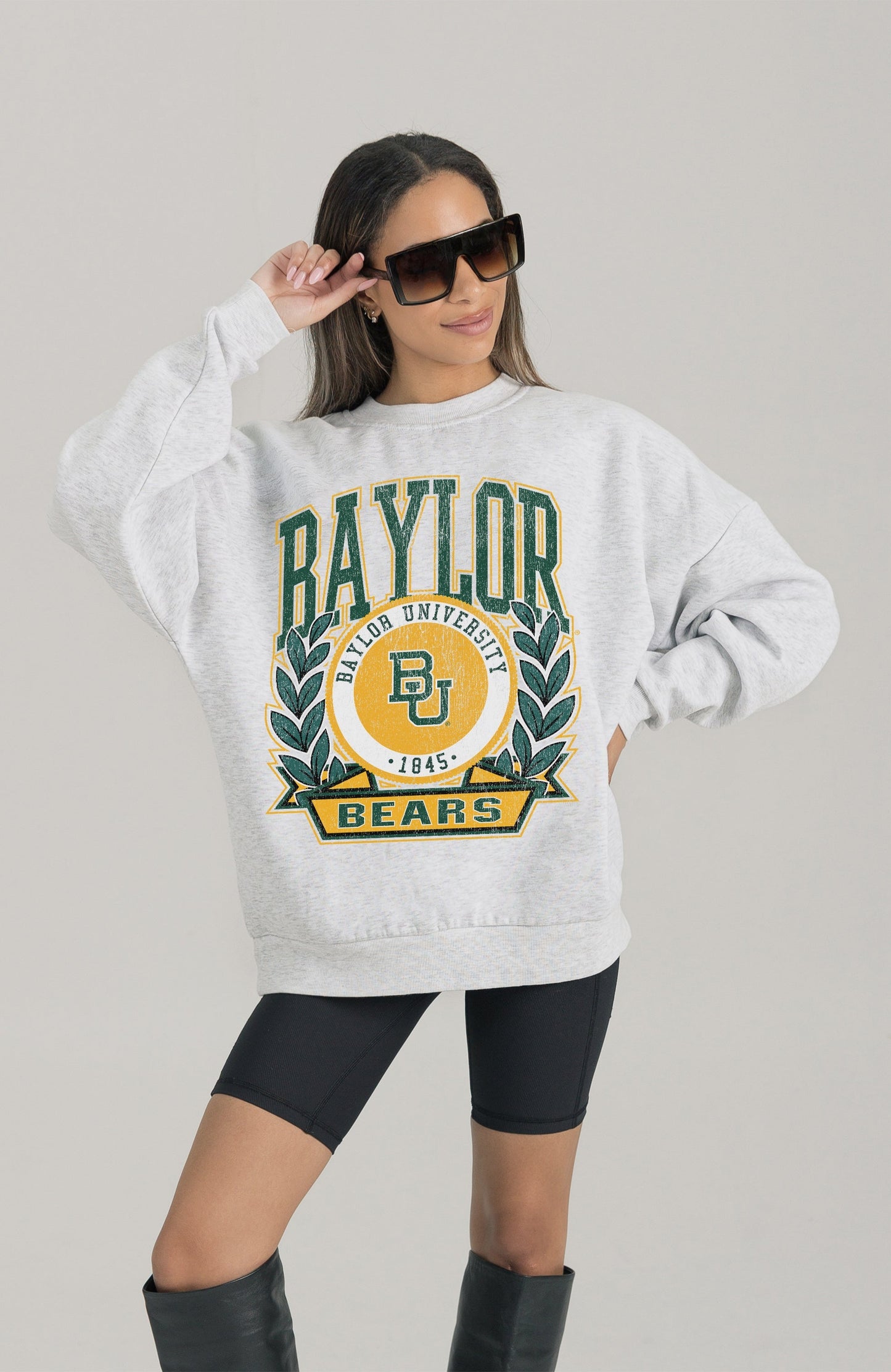 BAYLOR BEARS HERITAGE PREMIUM FLEECE DROP SHOULDER CREWNECK PULLOVER