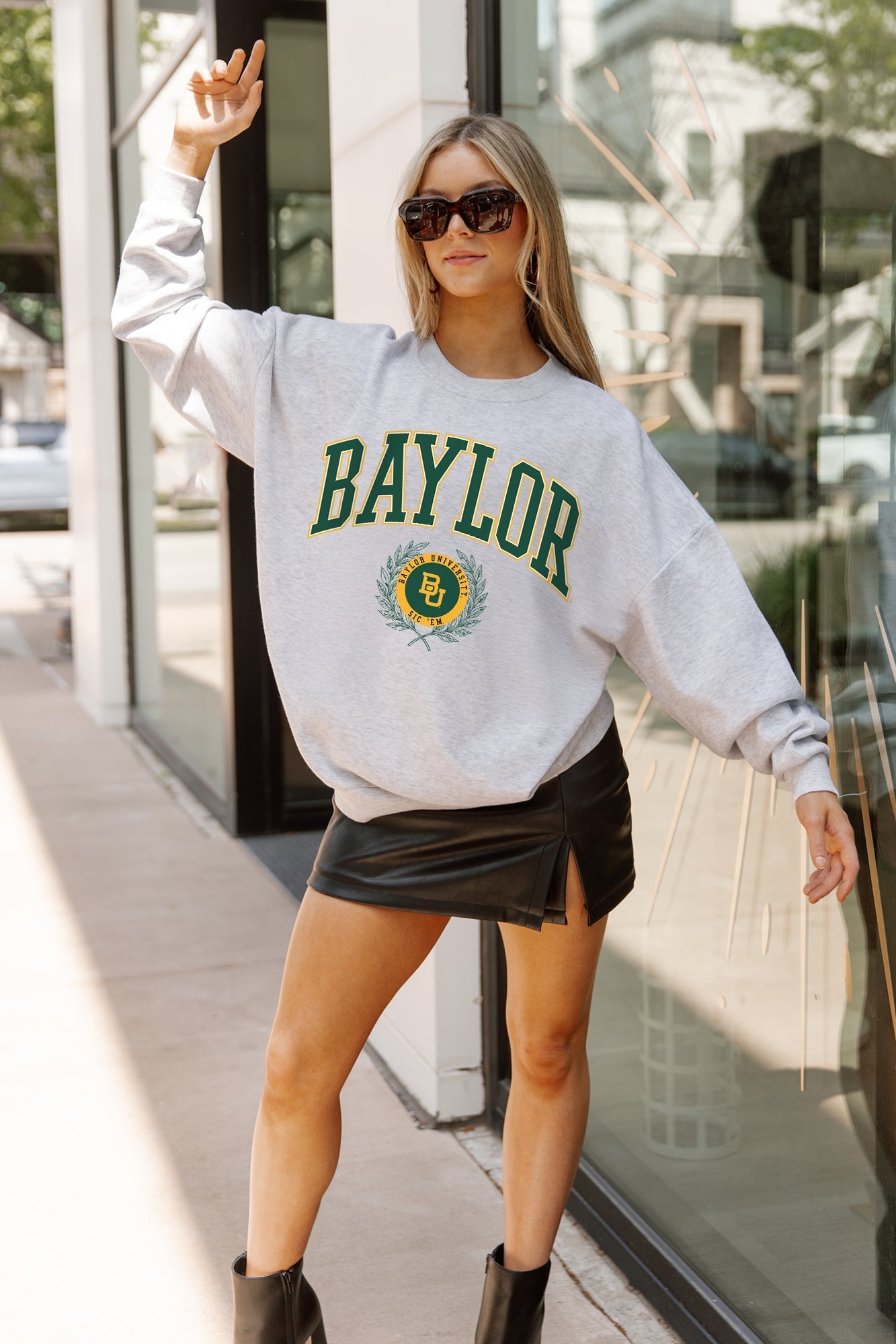 BAYLOR BEARS TRADITION REFINED PREMIUM FLEECE CREWNECK PULLOVER