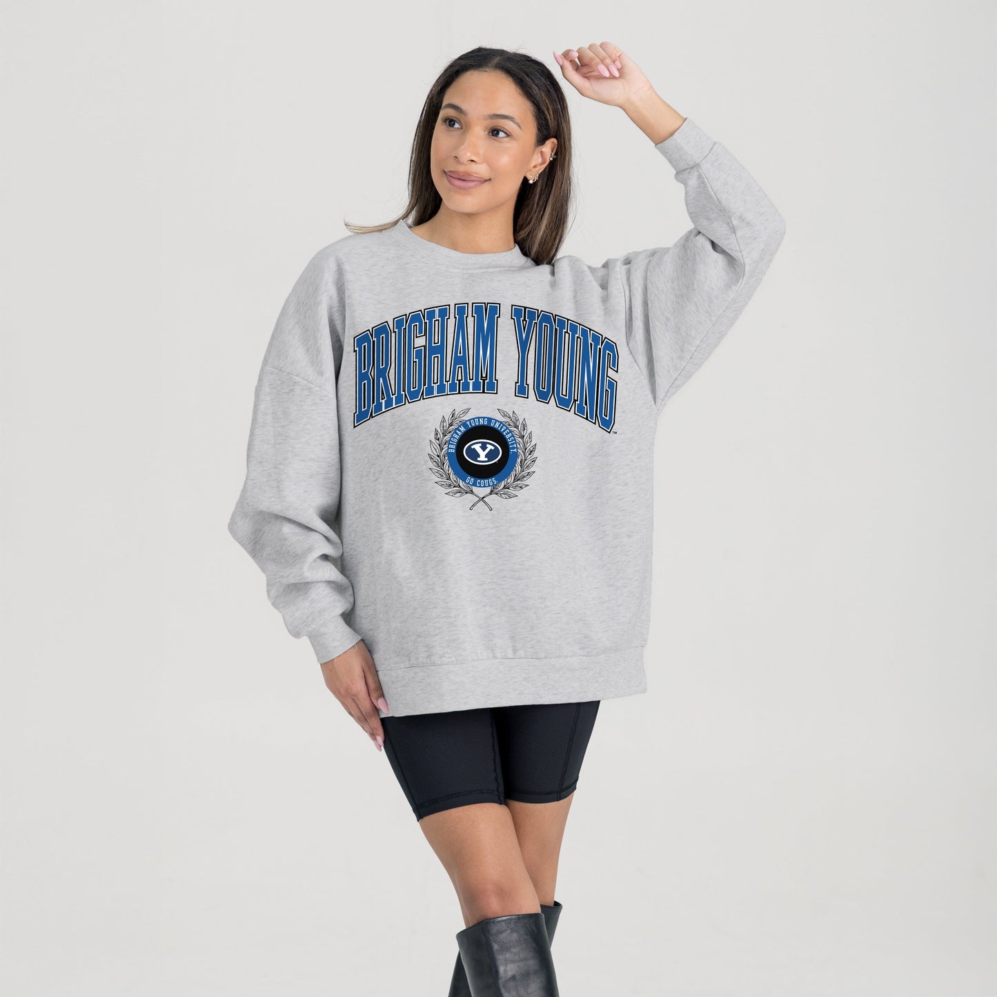 BYU COUGARS TRADITION REFINED PREMIUM FLEECE CREWNECK PULLOVER