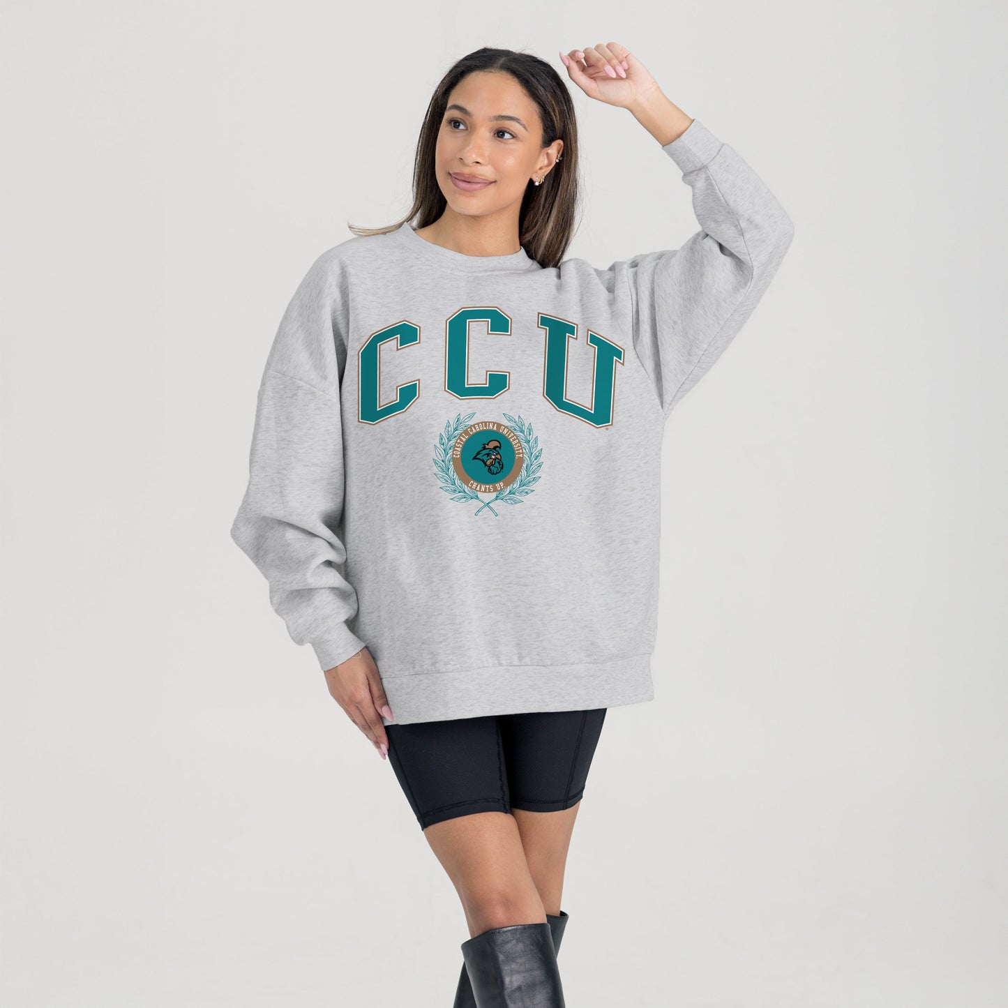 COASTAL CAROLINA CHANTICLEERS TRADITION REFINED PREMIUM FLEECE CREWNECK PULLOVER