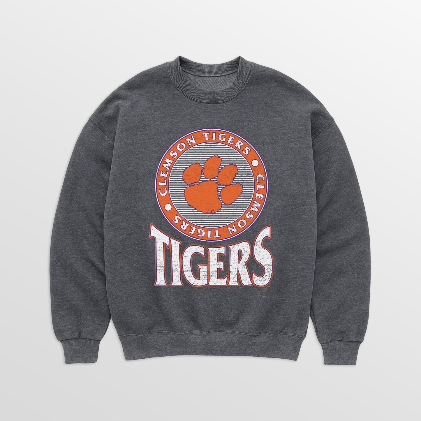 CLEMSON TIGERS SATURDAY SEAL PREMIUM FLEECE DROP SHOULDER CREWNECK PULLOVER