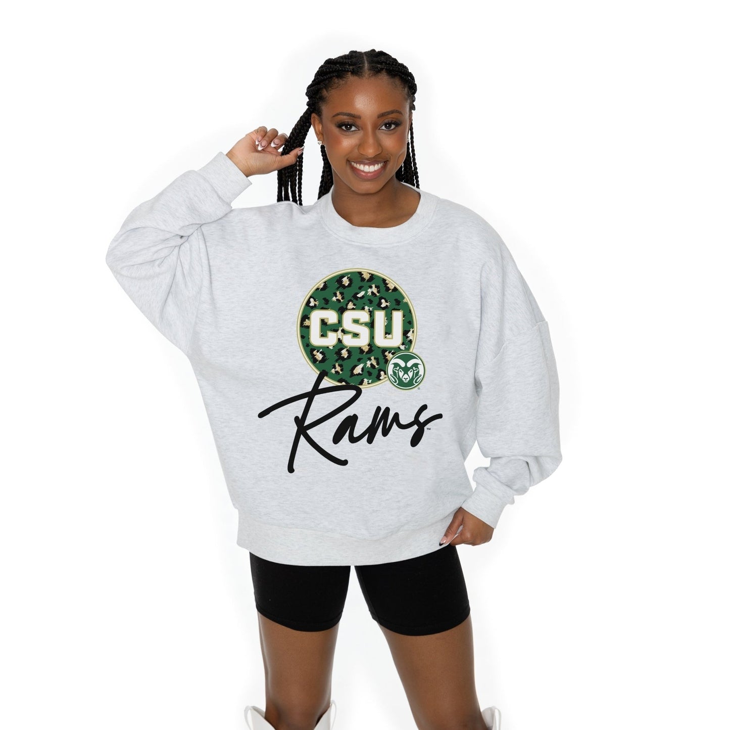 COLORADO STATE RAMS GOING WILD LONG SLEEVE UNISEX FIT PREMIUM FLEECE CREWNECK SWEATSHIRT WITH RIBBED KNIT NECKLINE, WRIST, AND WAISTBAND - The Club