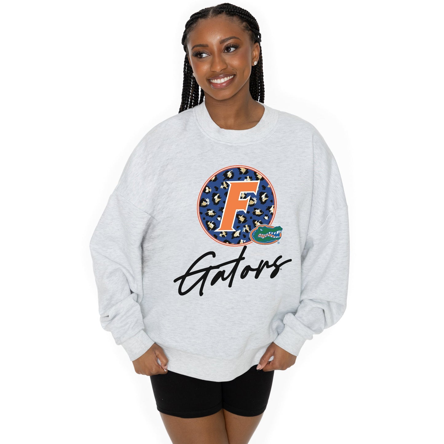 FLORIDA GATORS GOING WILD LONG SLEEVE UNISEX FIT PREMIUM FLEECE CREWNECK SWEATSHIRT WITH RIBBED KNIT NECKLINE, WRIST, AND WAISTBAND