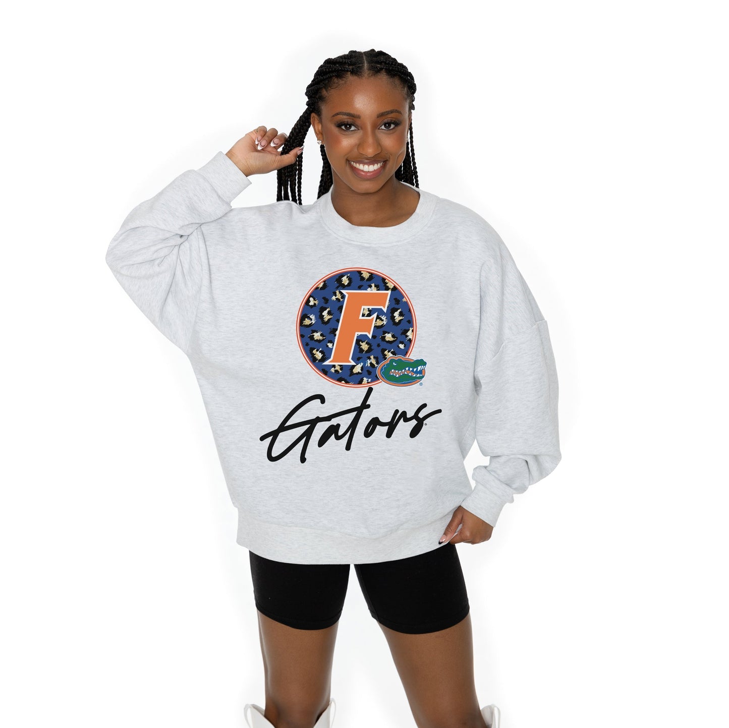 FLORIDA GATORS GOING WILD LONG SLEEVE UNISEX FIT PREMIUM FLEECE CREWNECK SWEATSHIRT WITH RIBBED KNIT NECKLINE, WRIST, AND WAISTBAND
