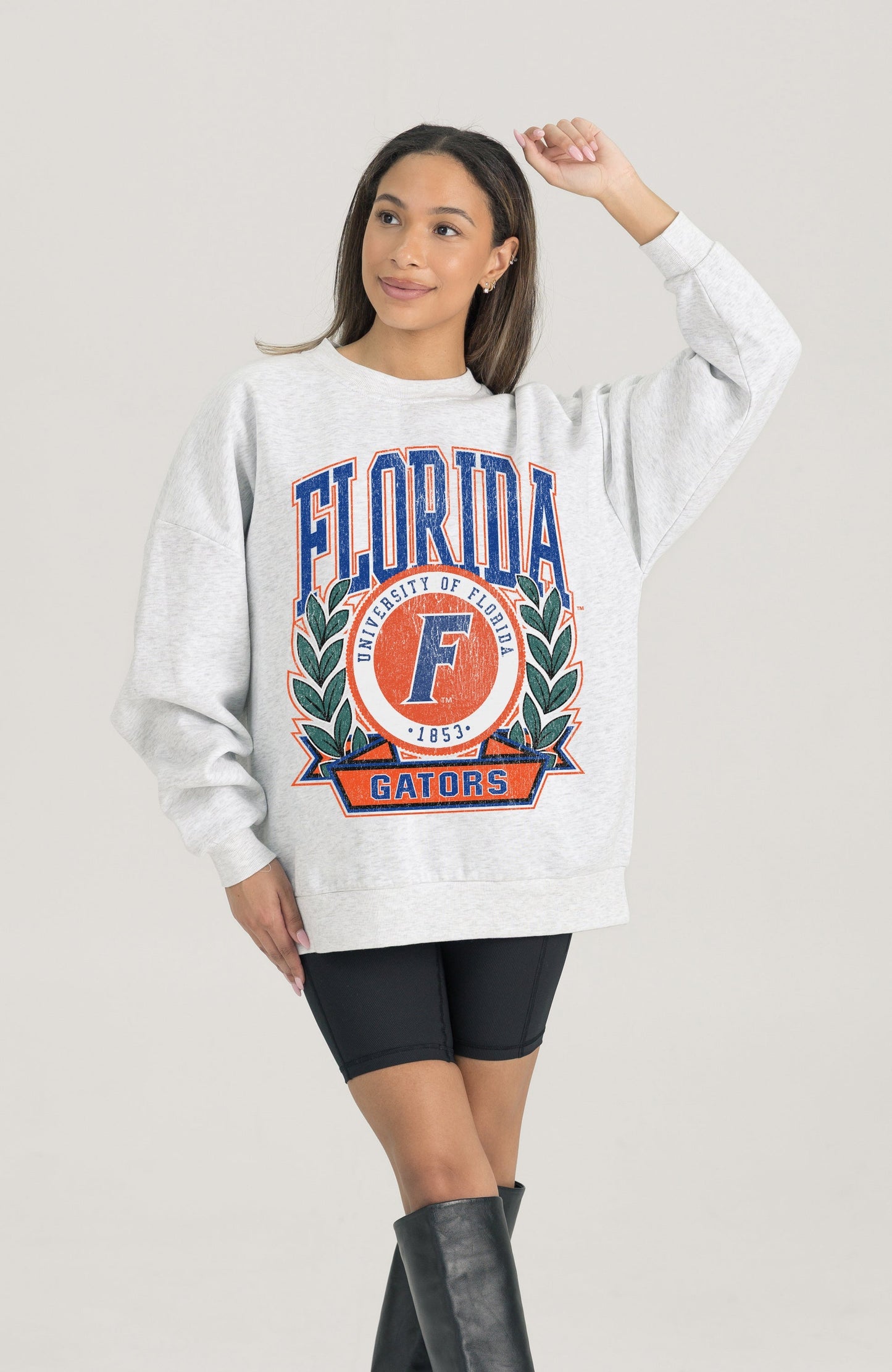 FLORIDA GATORS HERITAGE PREMIUM FLEECE DROP SHOULDER CREWNECK PULLOVER