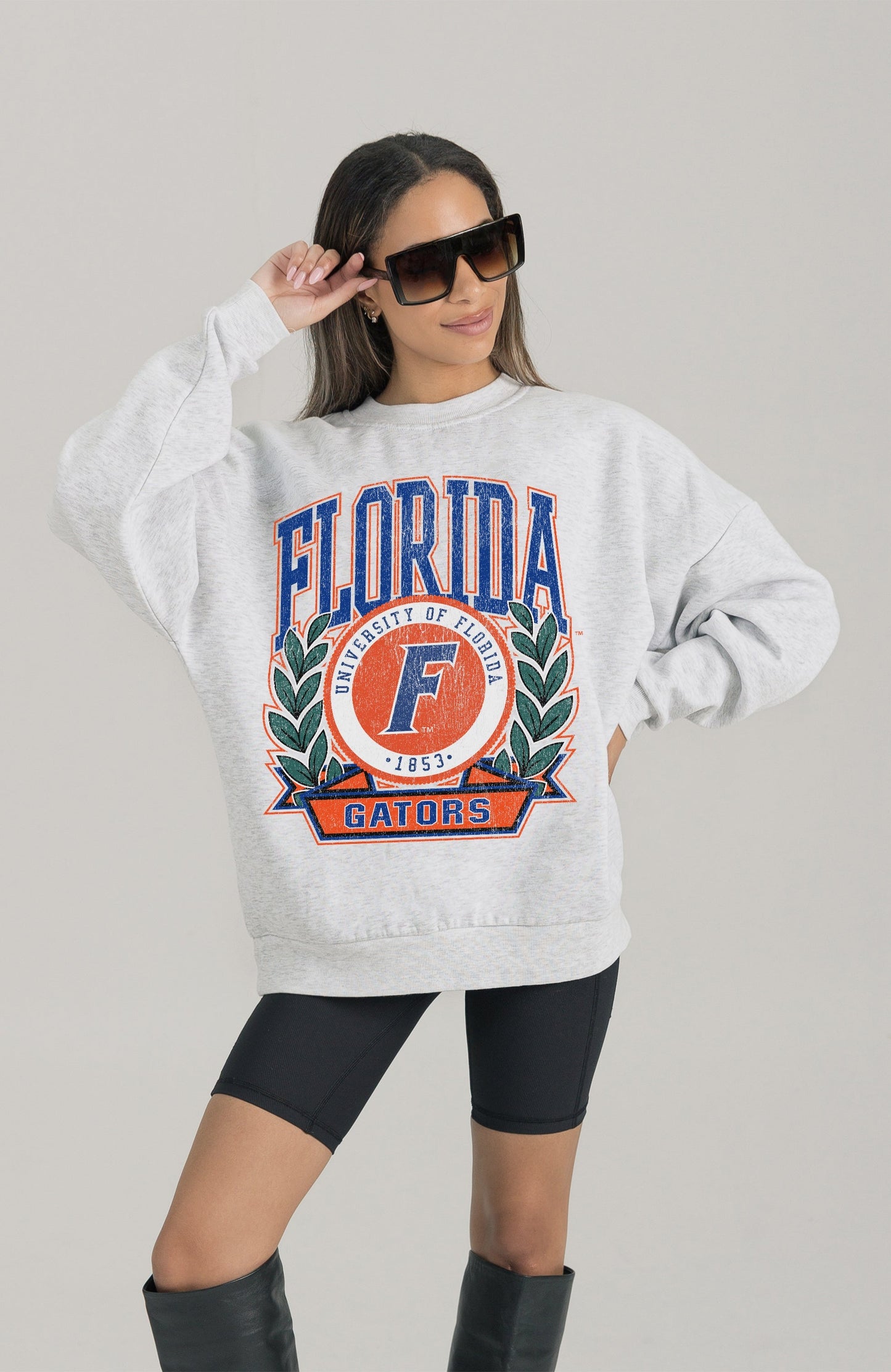 FLORIDA GATORS HERITAGE PREMIUM FLEECE DROP SHOULDER CREWNECK PULLOVER