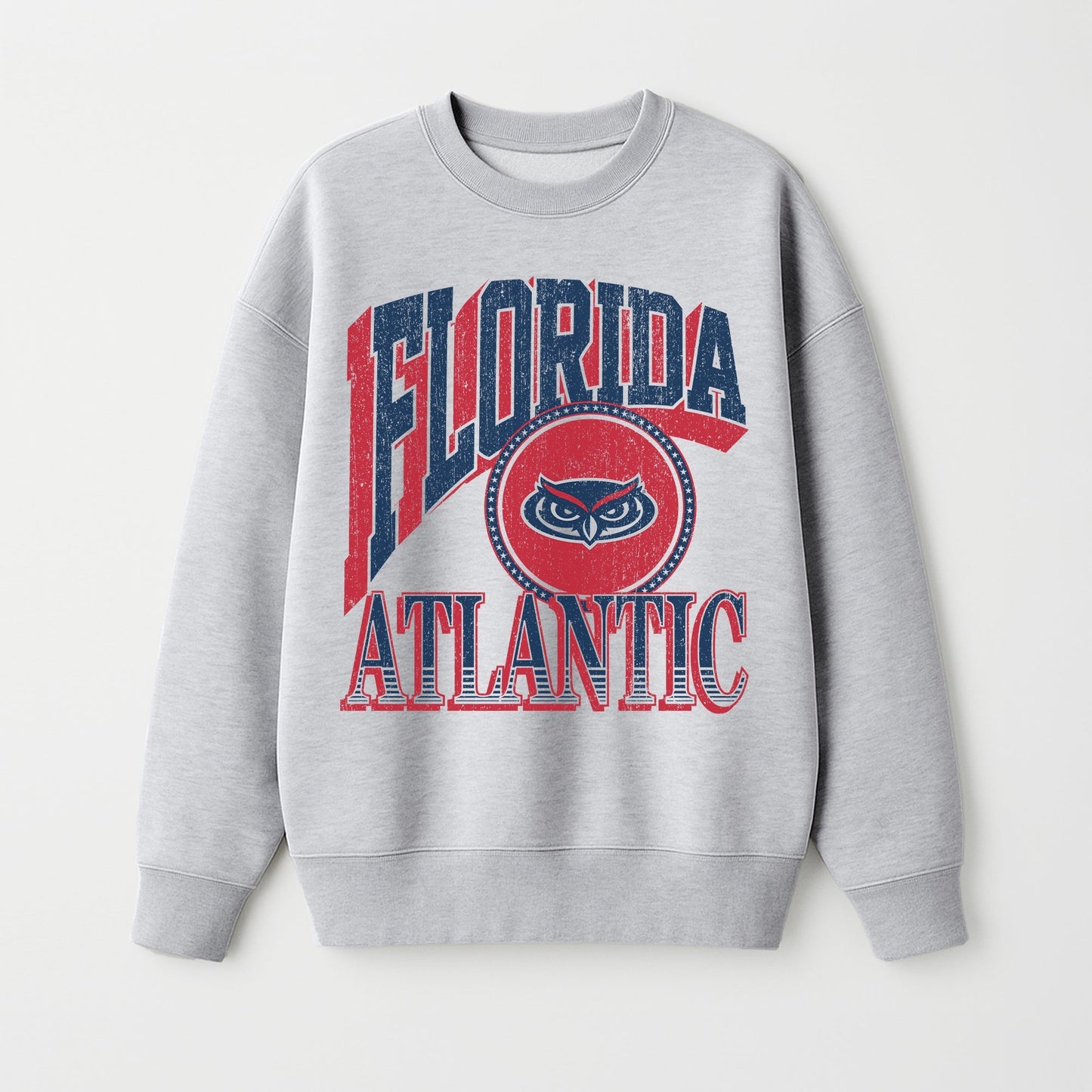 FLORIDA ATLANTIC OWLS GAME ON PREMIUM FLEECE DROP SHOULDER CREWNECK PULLOVER
