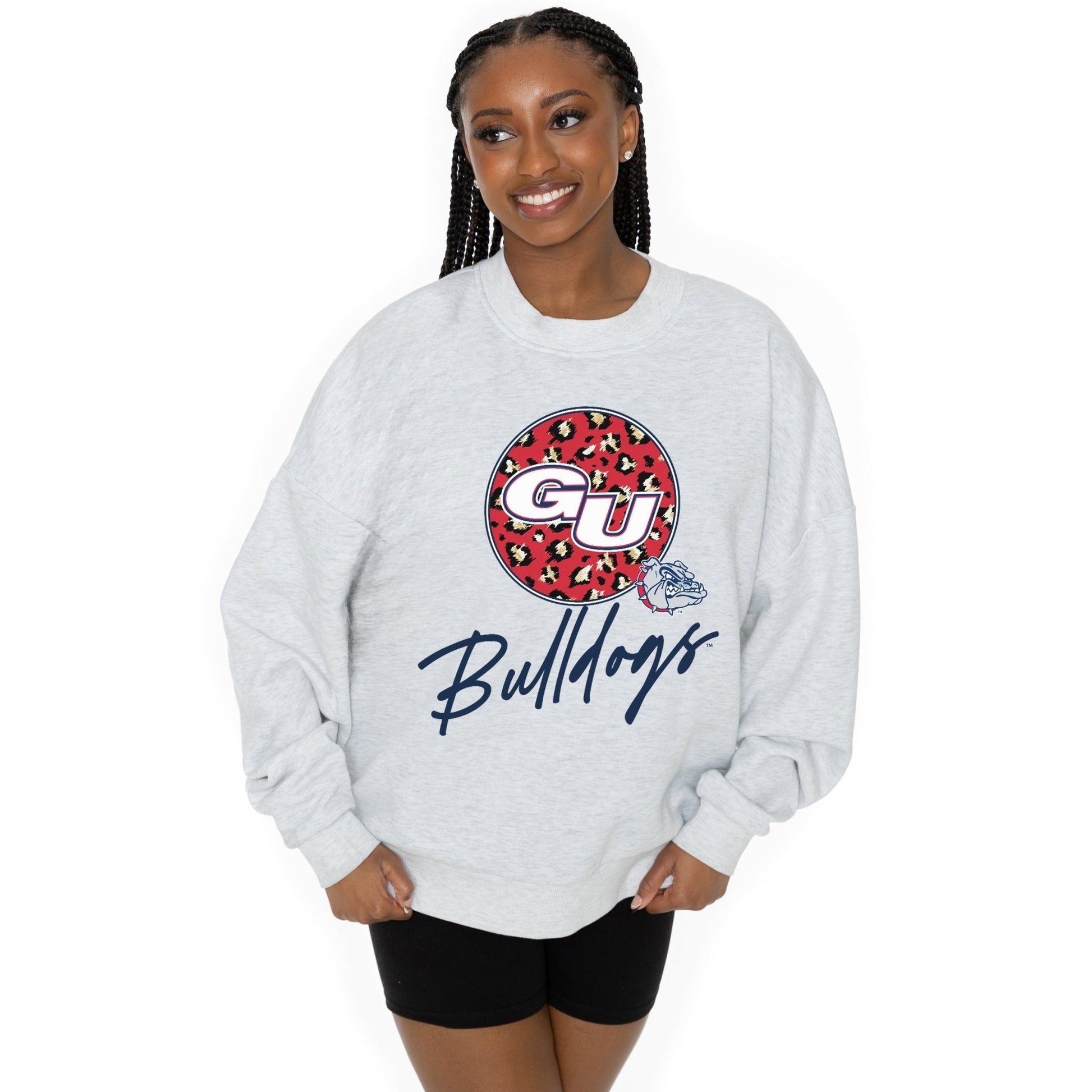 GONZAGA BULLDOGS GOING WILD LONG SLEEVE UNISEX FIT PREMIUM FLEECE CREWNECK SWEATSHIRT WITH RIBBED KNIT NECKLINE, WRIST, AND WAISTBAND - The Club
