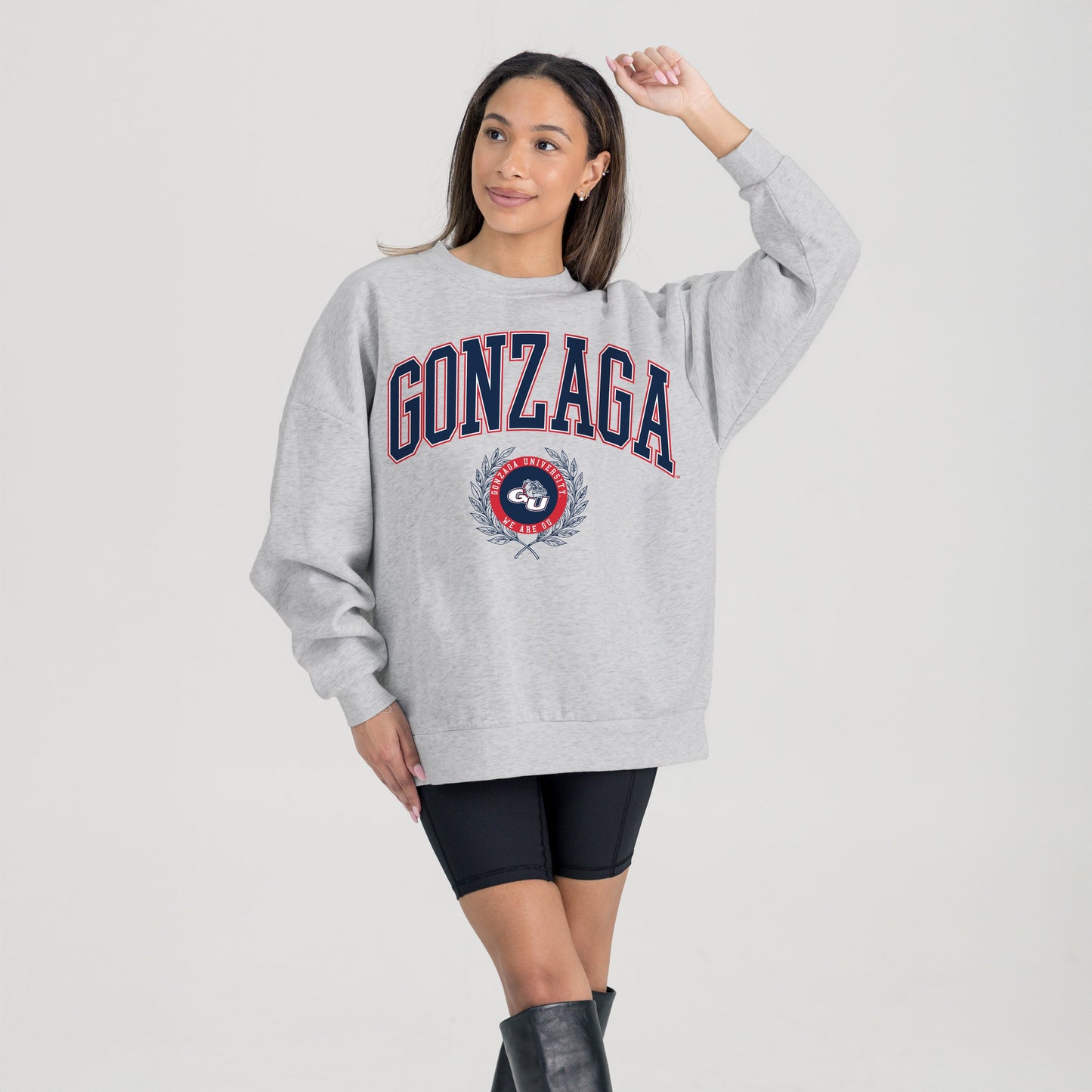 GONZAGA BULLDOGS TRADITION REFINED PREMIUM FLEECE CREWNECK PULLOVER