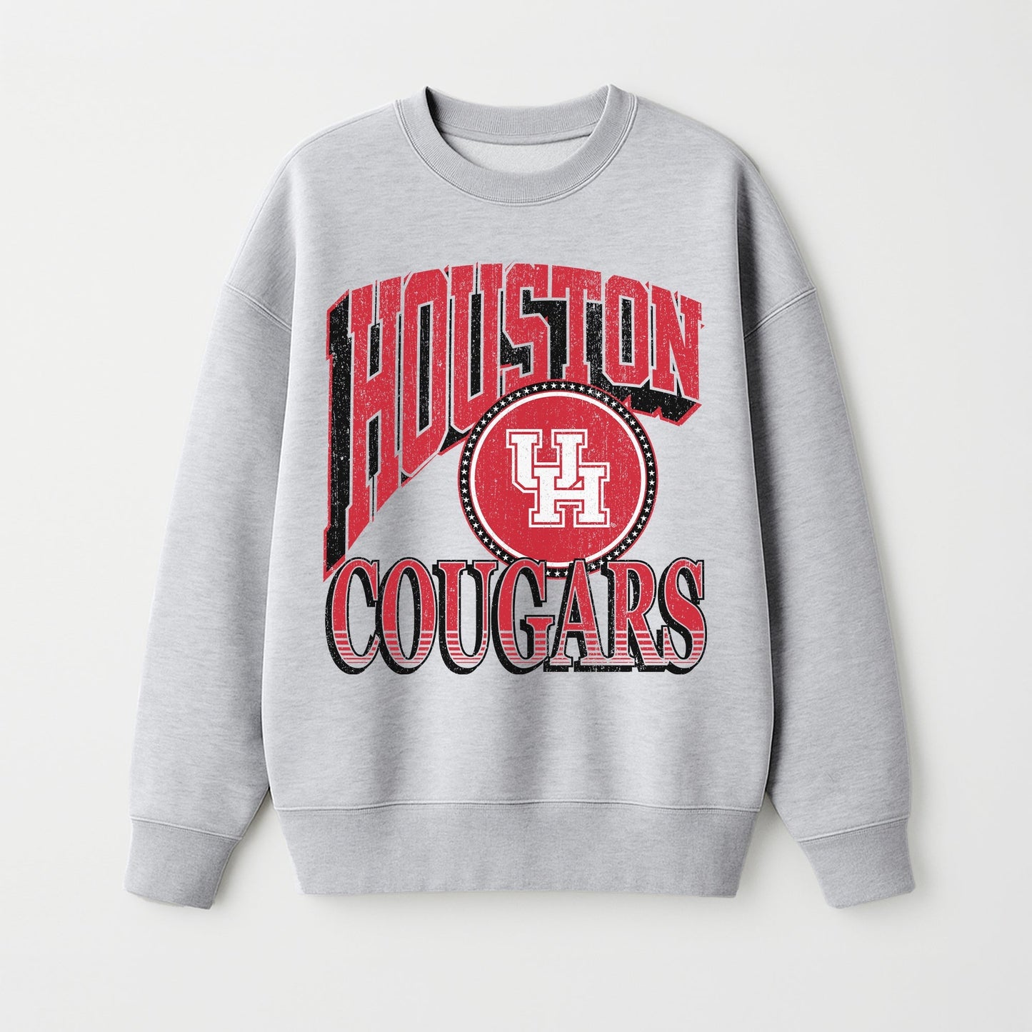 HOUSTON COUGARS GAME ON PREMIUM FLEECE DROP SHOULDER CREWNECK PULLOVER