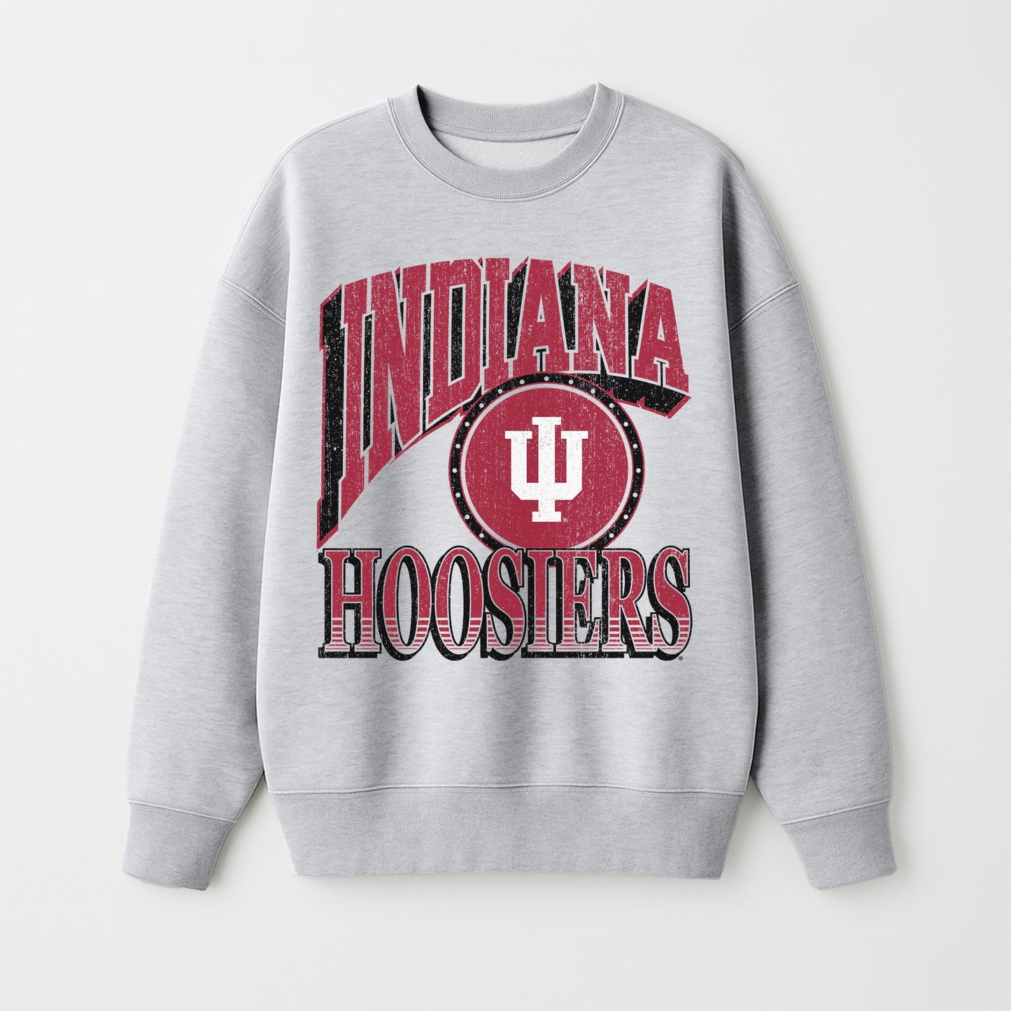 INDIANA HOOSIERS GAME ON PREMIUM FLEECE DROP SHOULDER CREWNECK PULLOVER