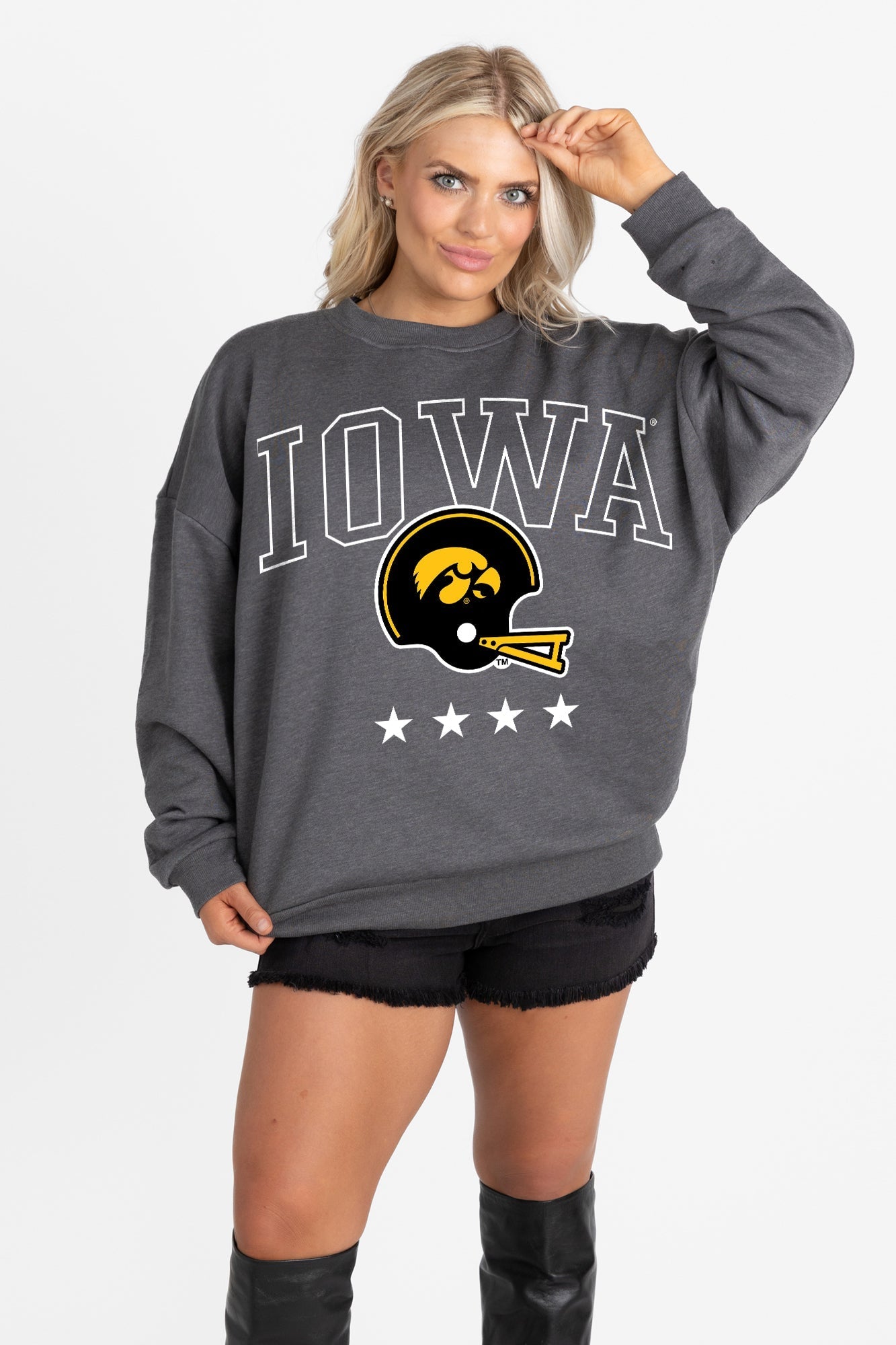 IOWA HAWKEYES RISING STAR PREMIUM FLEECE CREWNECK PULLOVER