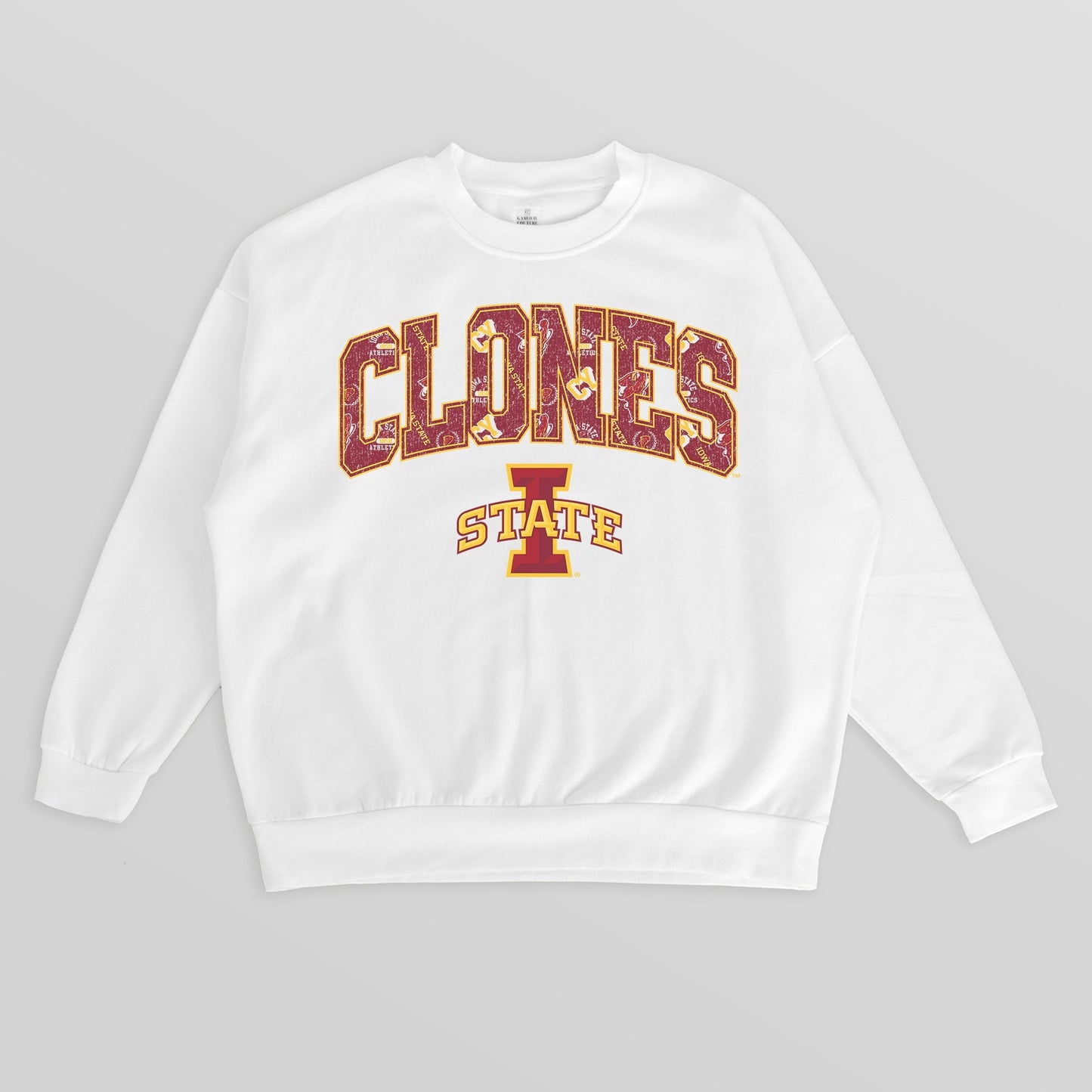 IOWA STATE CYCLONES SWEET PLAY PREMIUM FLEECE DROP SHOULDER CREWNECK PULLOVER