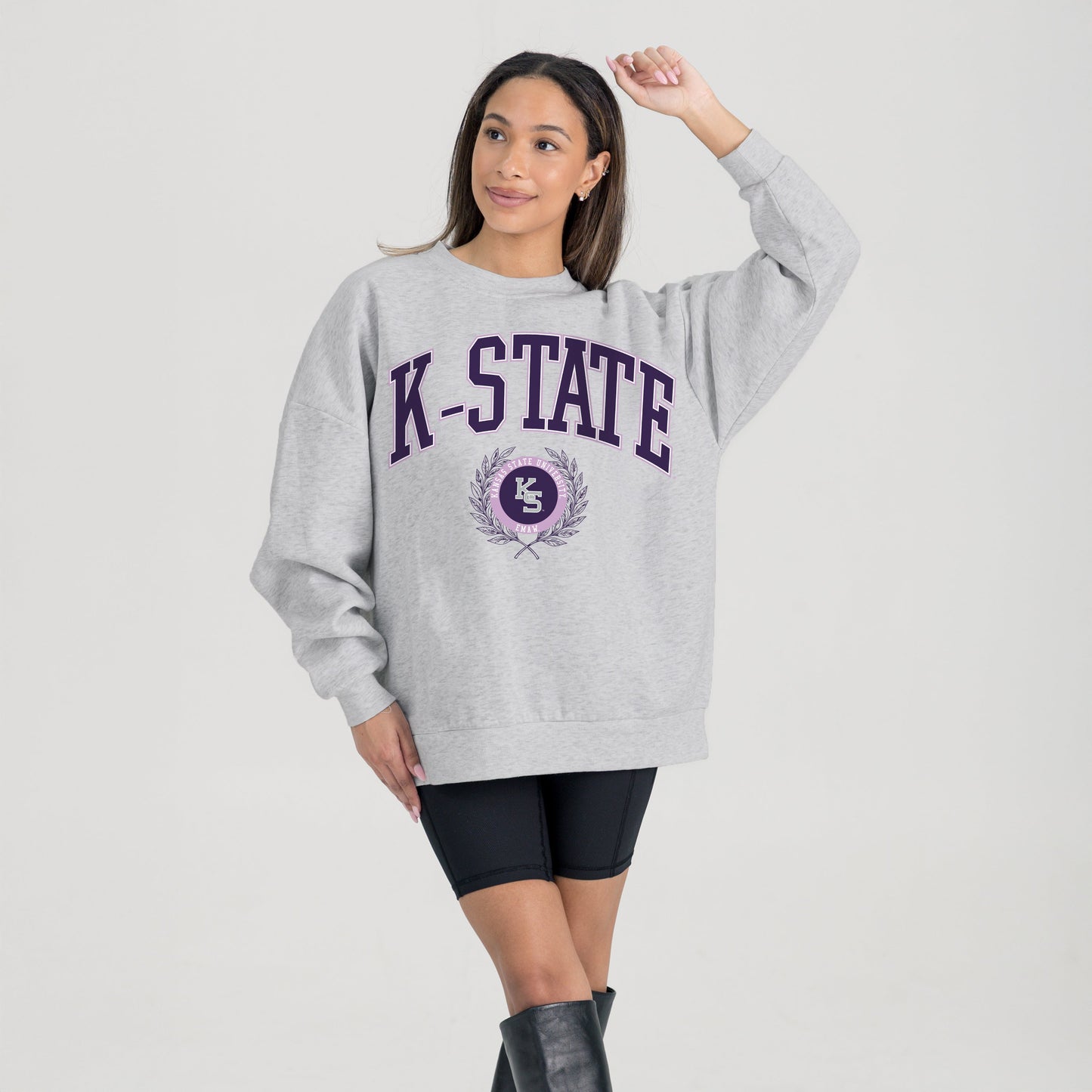 KANSAS STATE WILDCATS TRADITION REFINED PREMIUM FLEECE CREWNECK PULLOVER